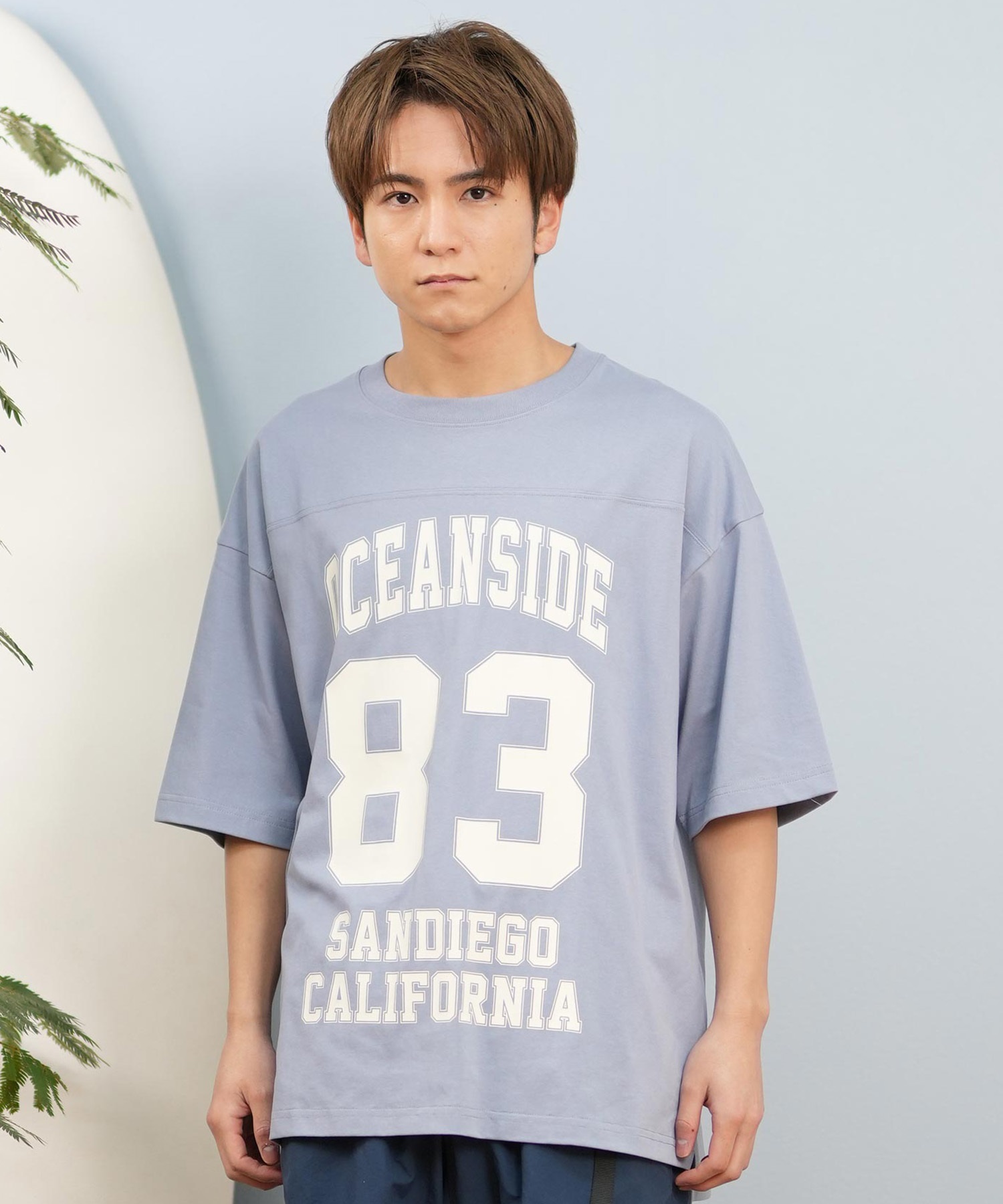 DEAR LAUREL ディアローレル 半袖 Tシャツ メンズ バックプリント 抗菌防臭 UVケア 接触冷感 CAL FOOTBALL TEE D25S2106(WHT-M)