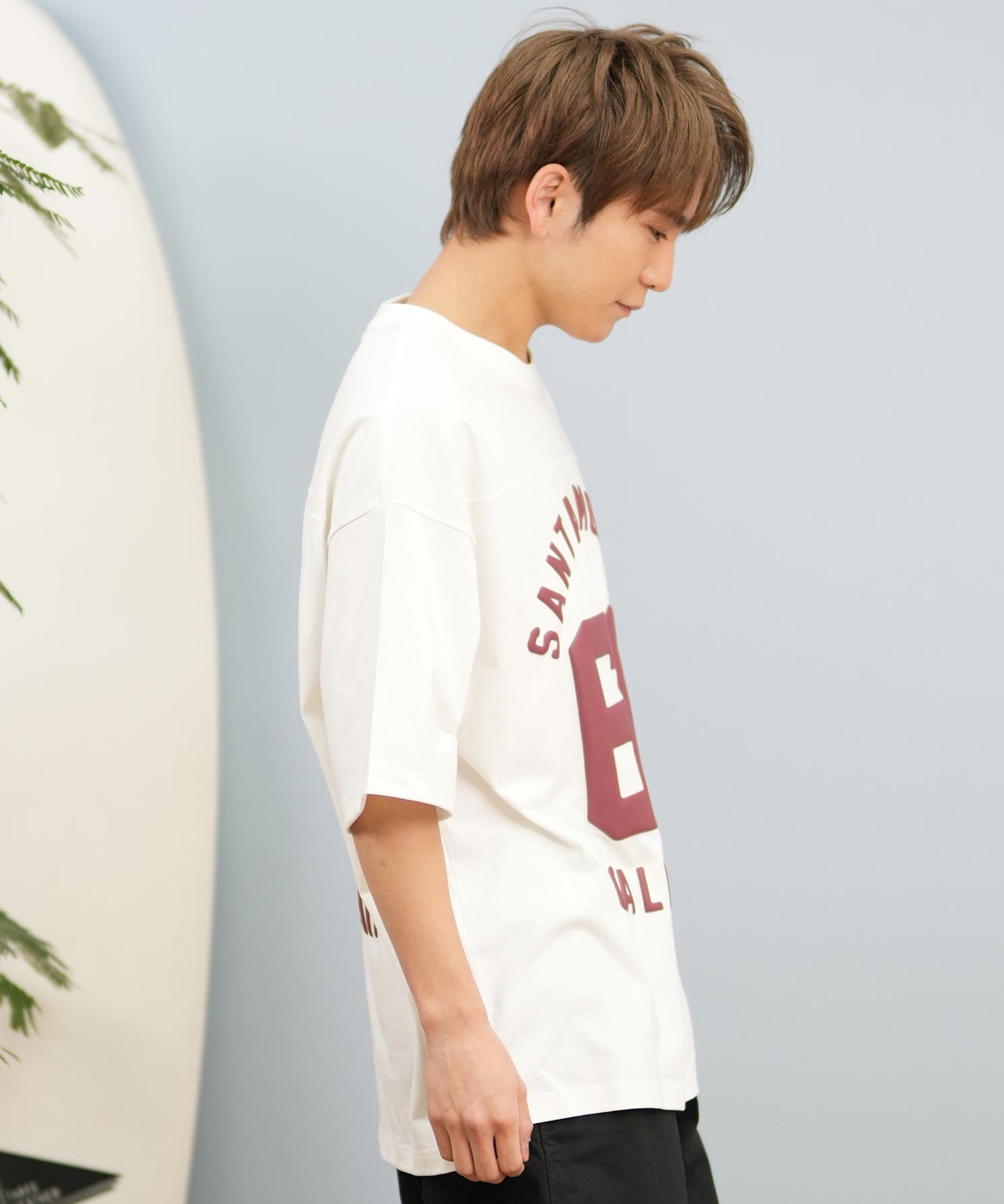 DEAR LAUREL ディアローレル 半袖 Tシャツ メンズ バックプリント 抗菌防臭 UVケア 接触冷感 CAL FOOTBALL TEE D25S2106(WHT-M)