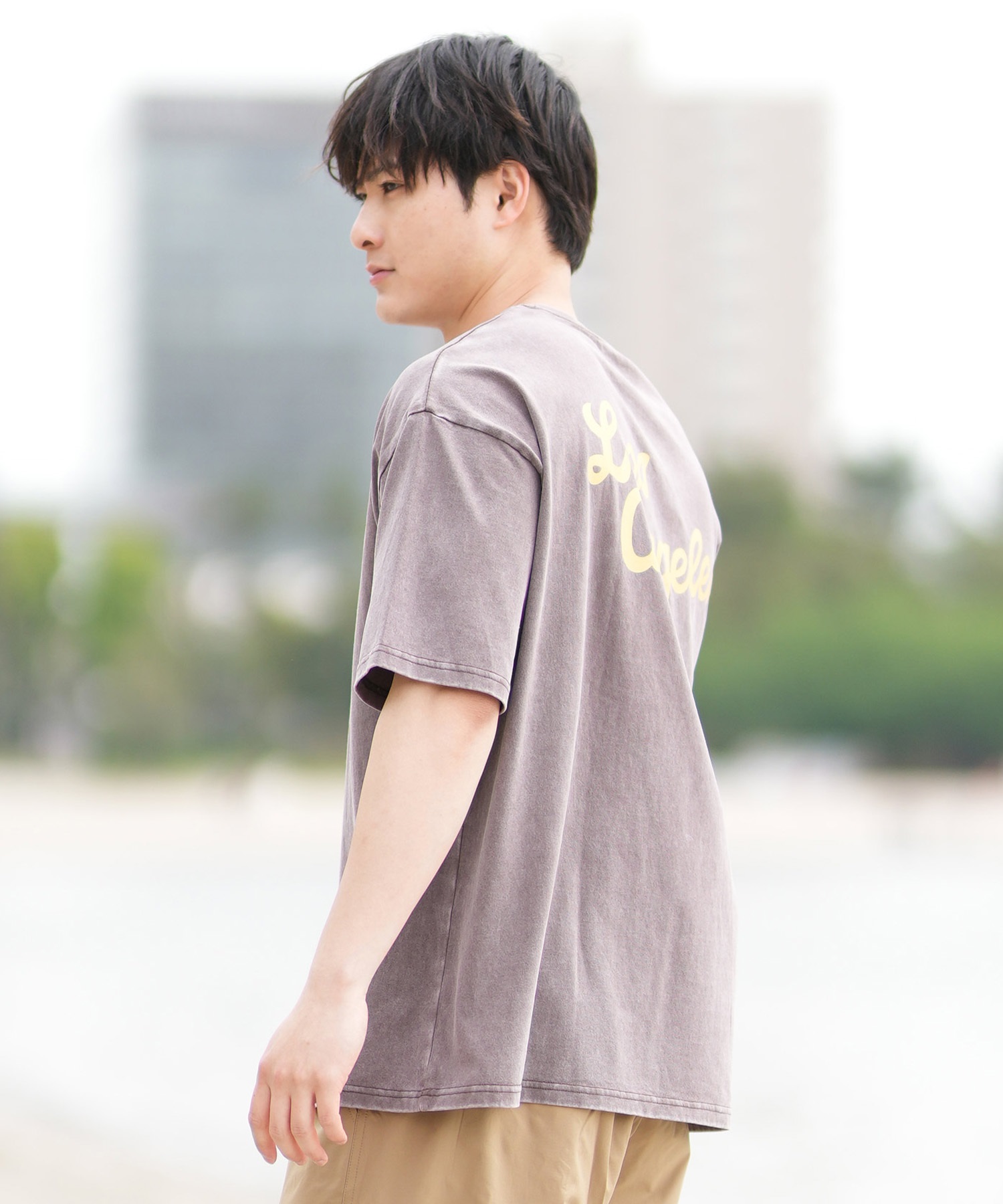 DEAR LAUREL ディアローレル 半袖 Tシャツ メンズ バックプリント ヴィンテージ風 JM LOS ANGELS DL25S-JM03(OFF-M)