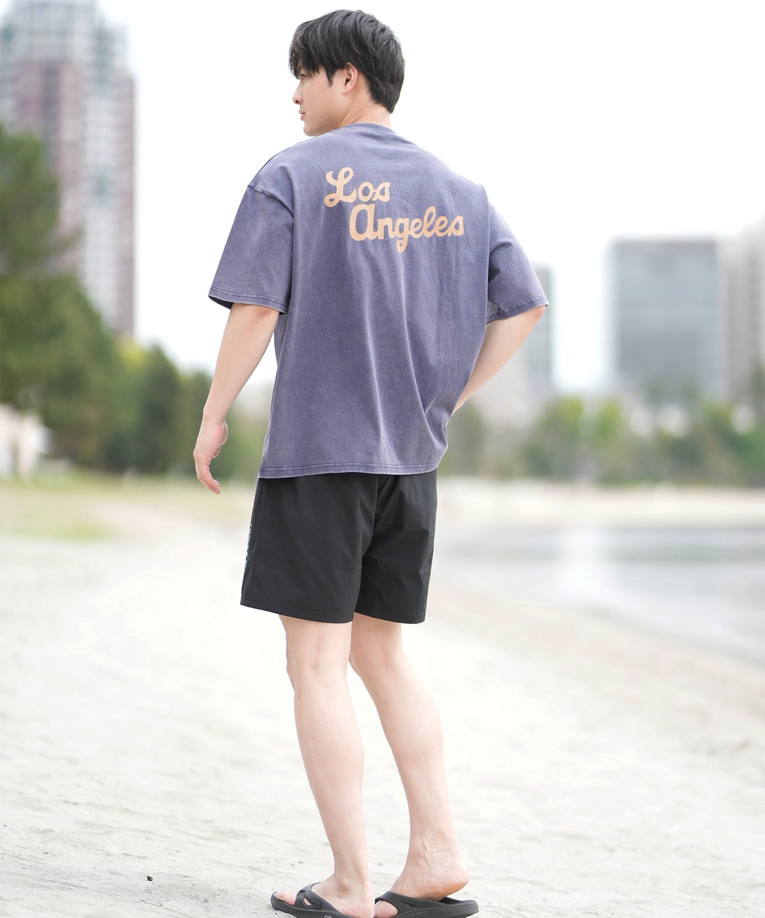 DEAR LAUREL ディアローレル 半袖 Tシャツ メンズ バックプリント ヴィンテージ風 JM LOS ANGELS DL25S-JM03(OFF-M)