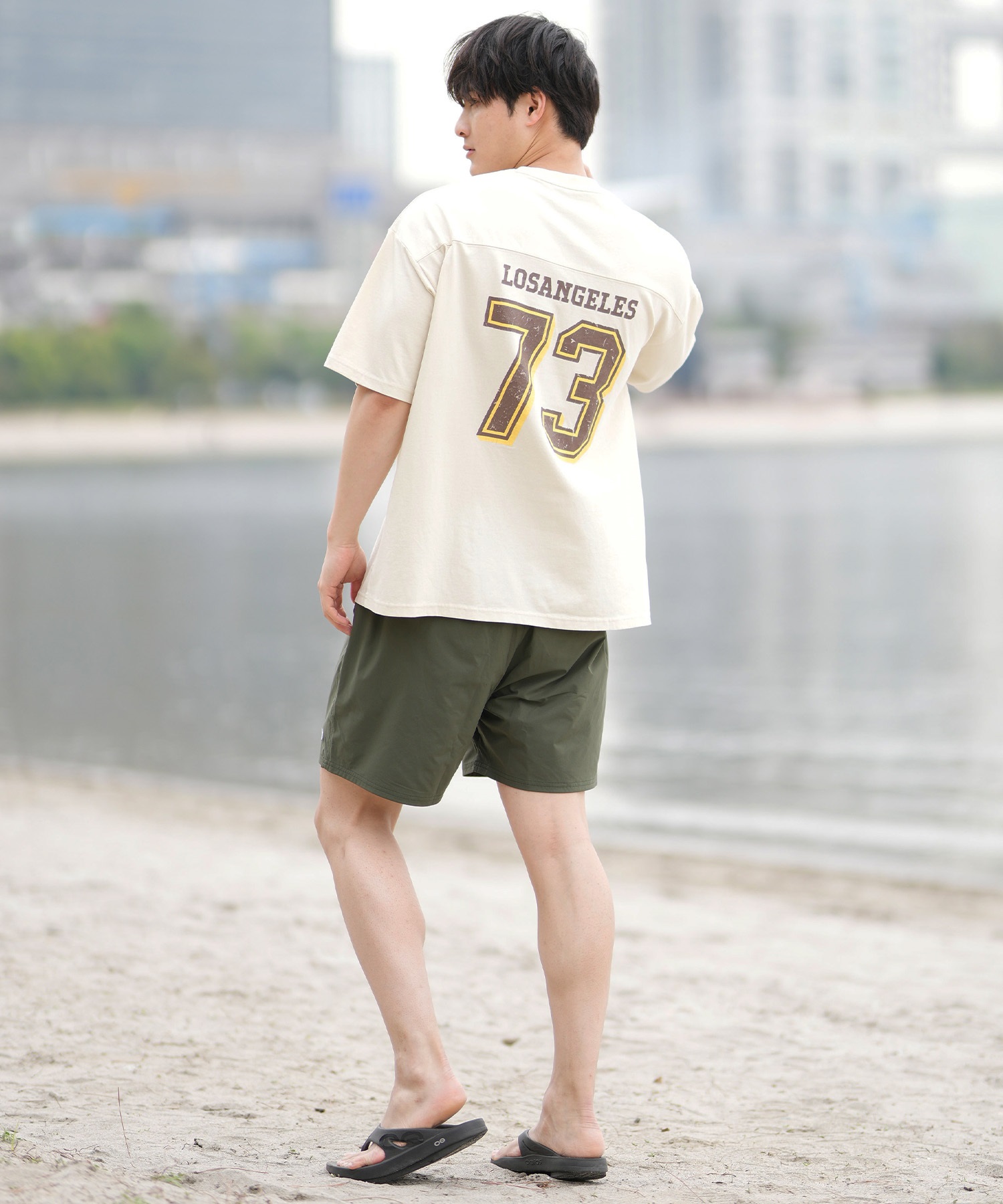 DEAR LAUREL ディアローレル 半袖 Tシャツ メンズ バックプリント ヴィンテージ風 JM FOOTBALL TEE DL25S-JM05(OFF-M)