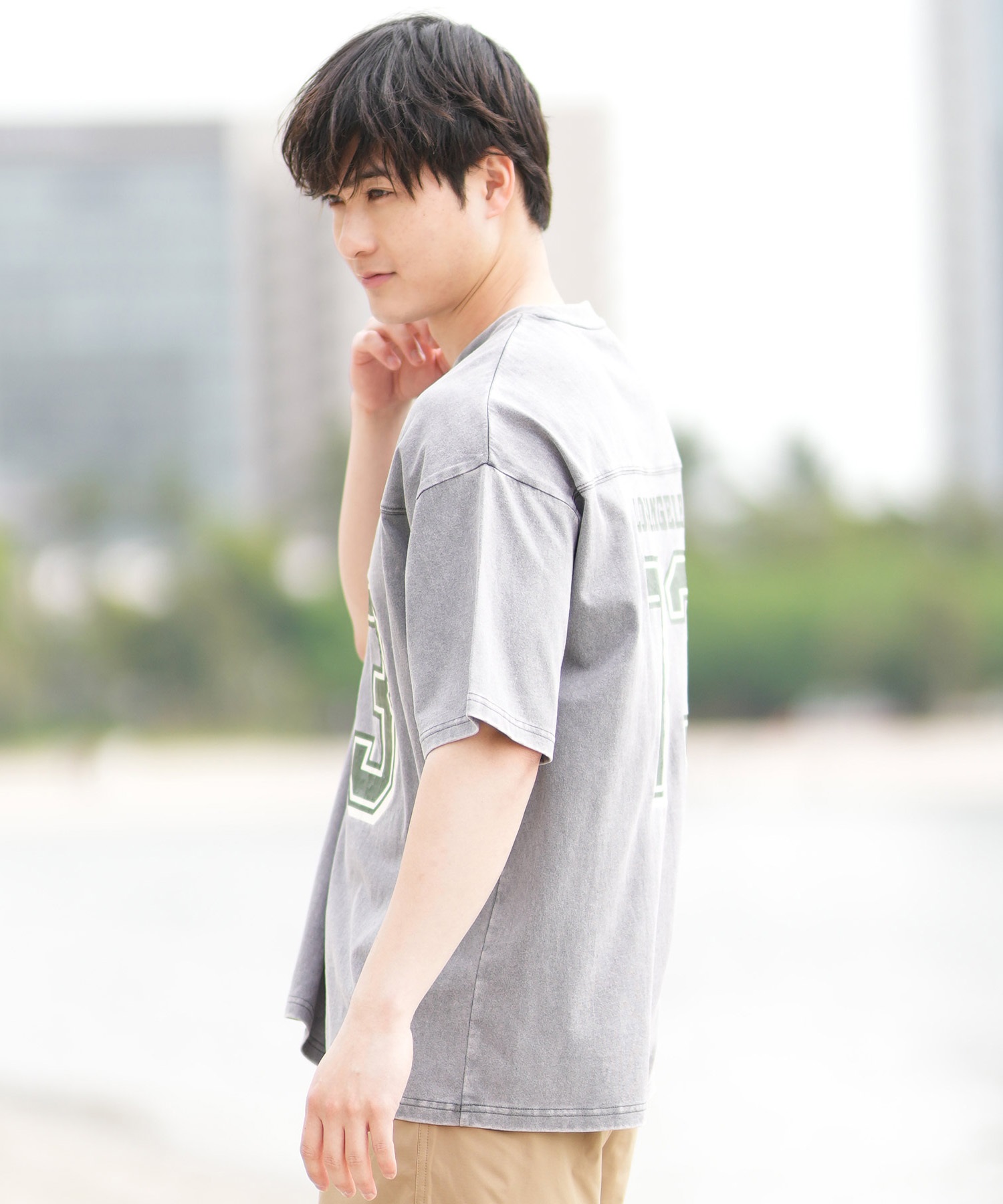 DEAR LAUREL ディアローレル 半袖 Tシャツ メンズ バックプリント ヴィンテージ風 JM FOOTBALL TEE DL25S-JM05(OFF-M)