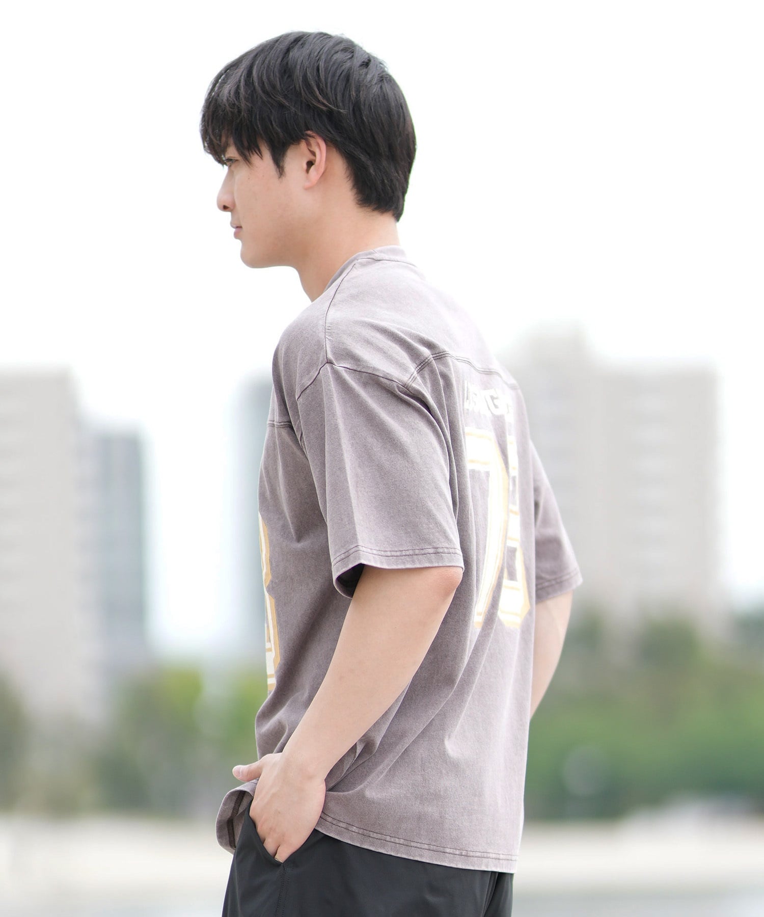 DEAR LAUREL ディアローレル 半袖 Tシャツ メンズ バックプリント ヴィンテージ風 JM FOOTBALL TEE DL25S-JM05(OFF-M)