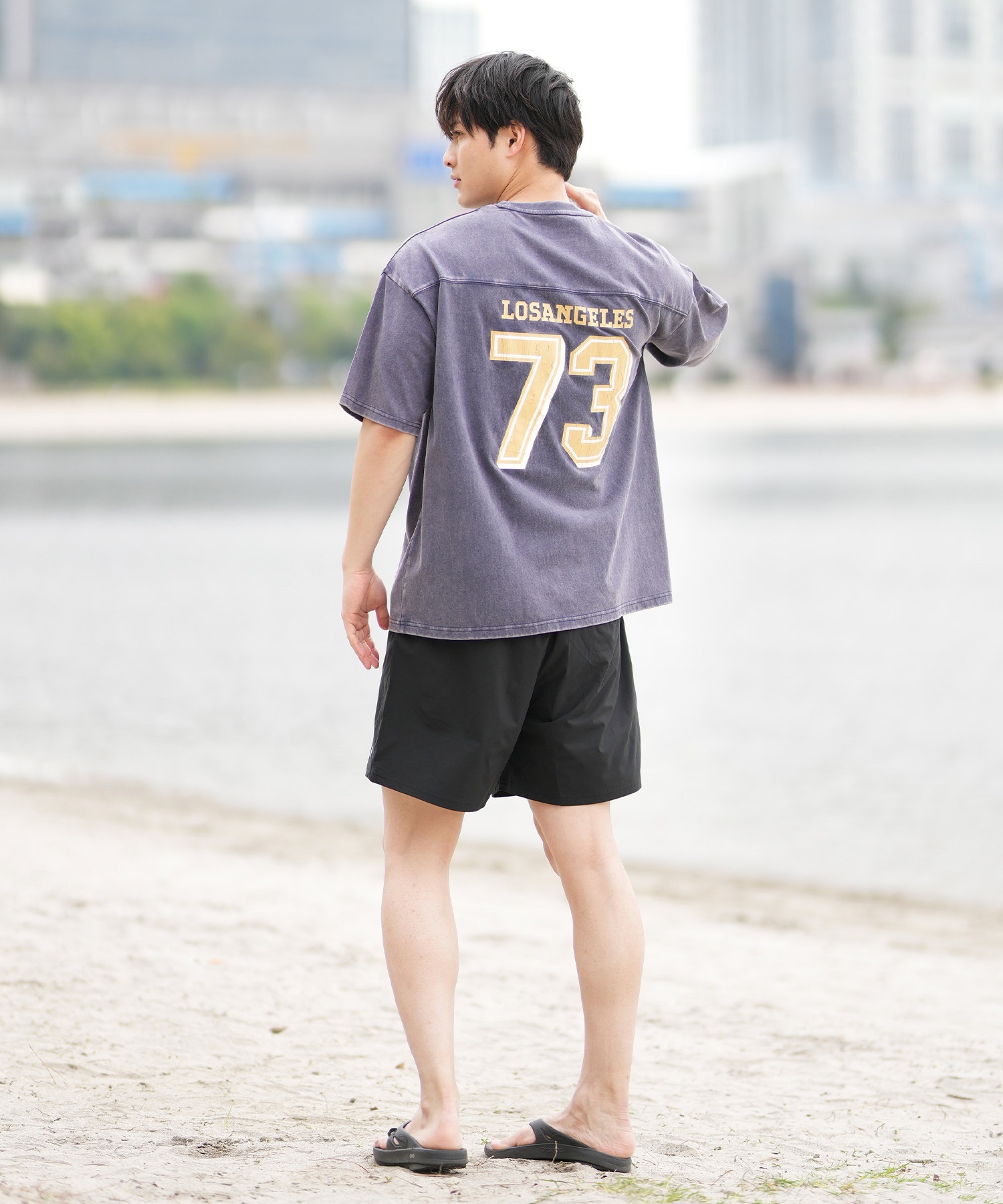 DEAR LAUREL ディアローレル 半袖 Tシャツ メンズ バックプリント ヴィンテージ風 JM FOOTBALL TEE DL25S-JM05(OFF-M)