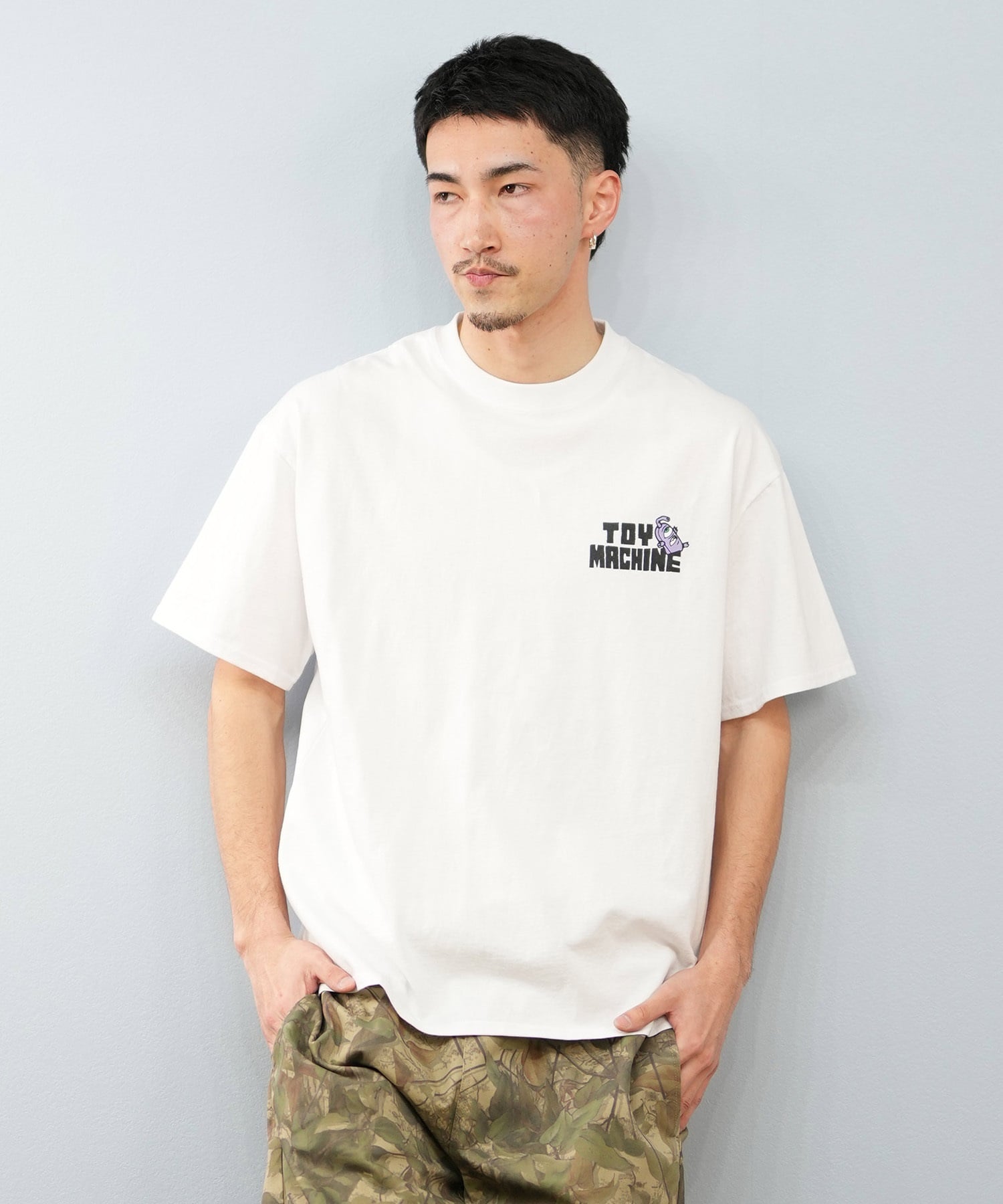 TOY MACHINE トイマシーン 半袖 Tシャツ メンズ バックプリント オーバーサイズ MTMSFST1 ムラサキスポーツ限定(WHITE-M)