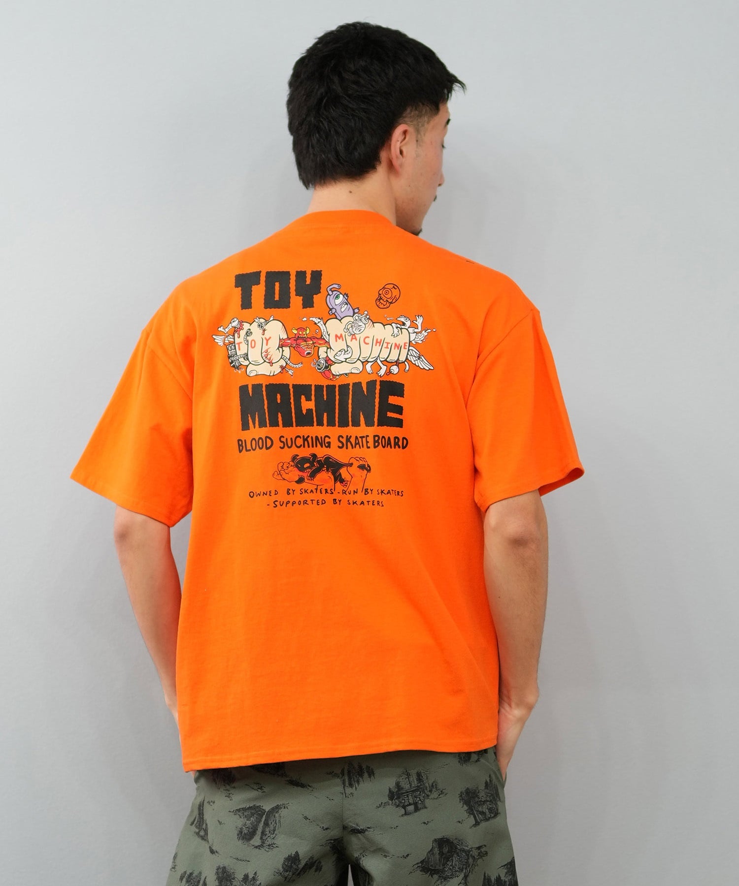 TOY MACHINE トイマシーン 半袖 Tシャツ メンズ バックプリント オーバーサイズ MTMSFST1 ムラサキスポーツ限定(WHITE-M)
