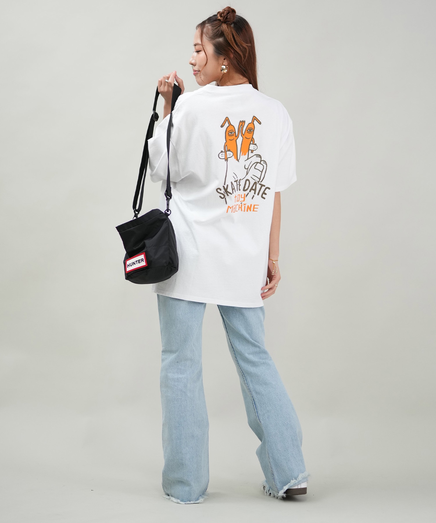 TOY MACHINE トイマシーン 半袖 Tシャツ レディース バックプリント オーバーサイズ MTMSFST15 ムラサキスポーツ限定(WHITE-M)