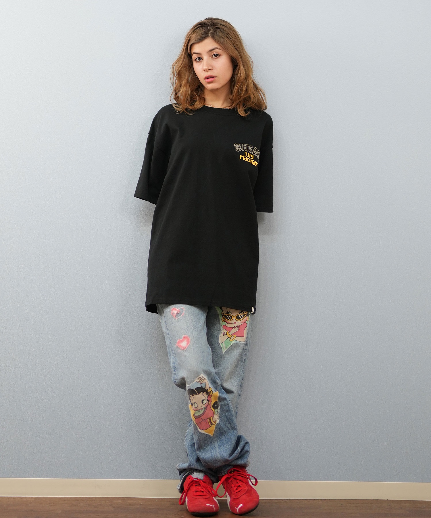 TOY MACHINE トイマシーン 半袖 Tシャツ レディース バックプリント オーバーサイズ MTMSFST15 ムラサキスポーツ限定(WHITE-M)