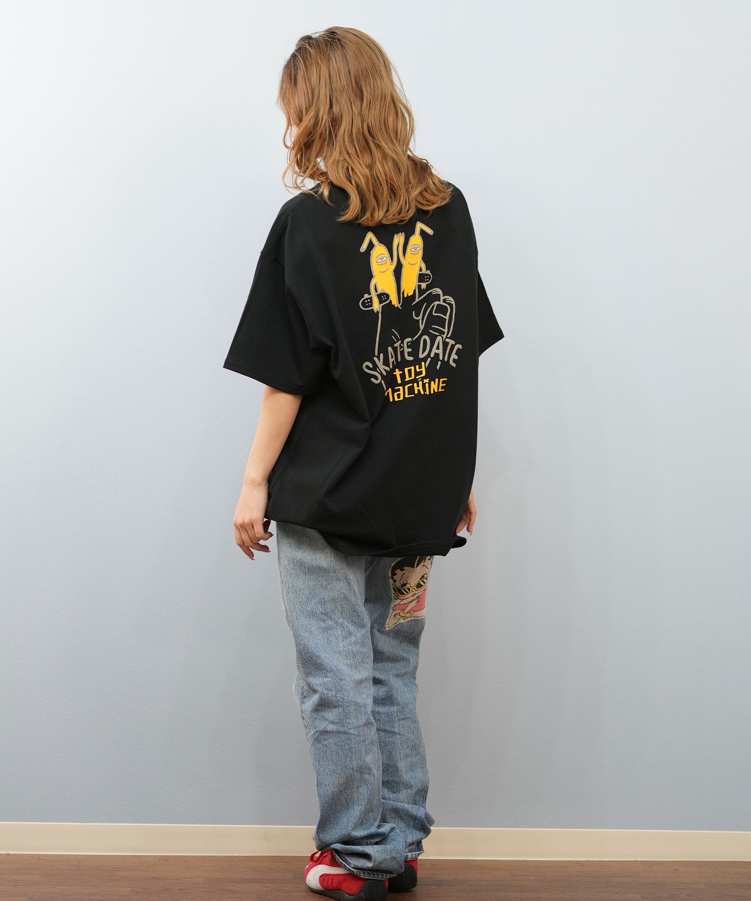 TOY MACHINE トイマシーン 半袖 Tシャツ レディース バックプリント オーバーサイズ MTMSFST15 ムラサキスポーツ限定(WHITE-M)