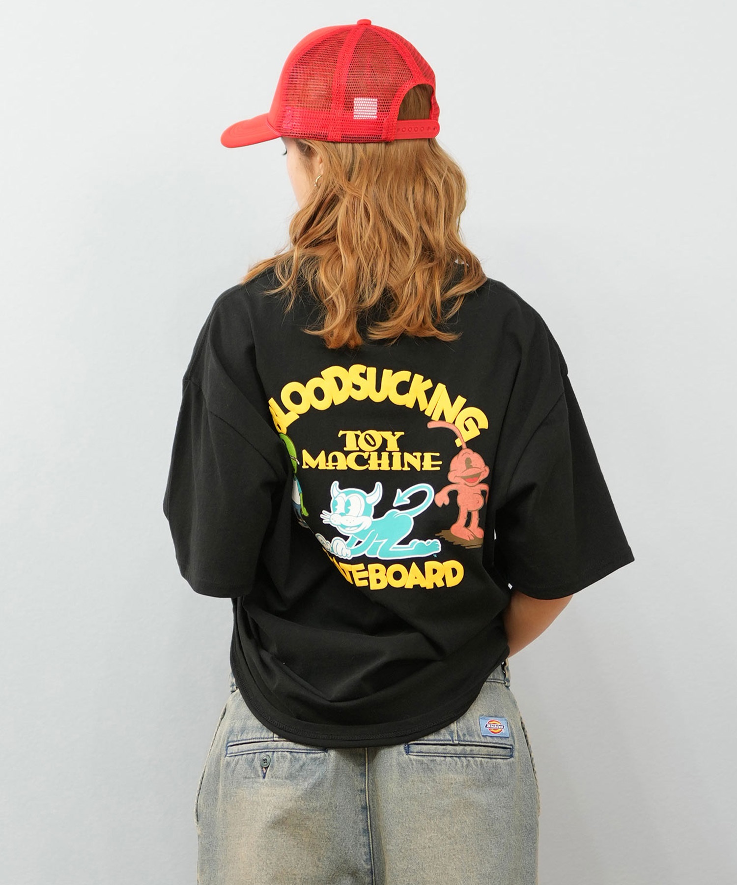 TOY MACHINE トイマシーン 半袖 Tシャツ レディース バックプリント オーバーサイズ MTMSFST16 ムラサキスポーツ限定(WHITE-M)