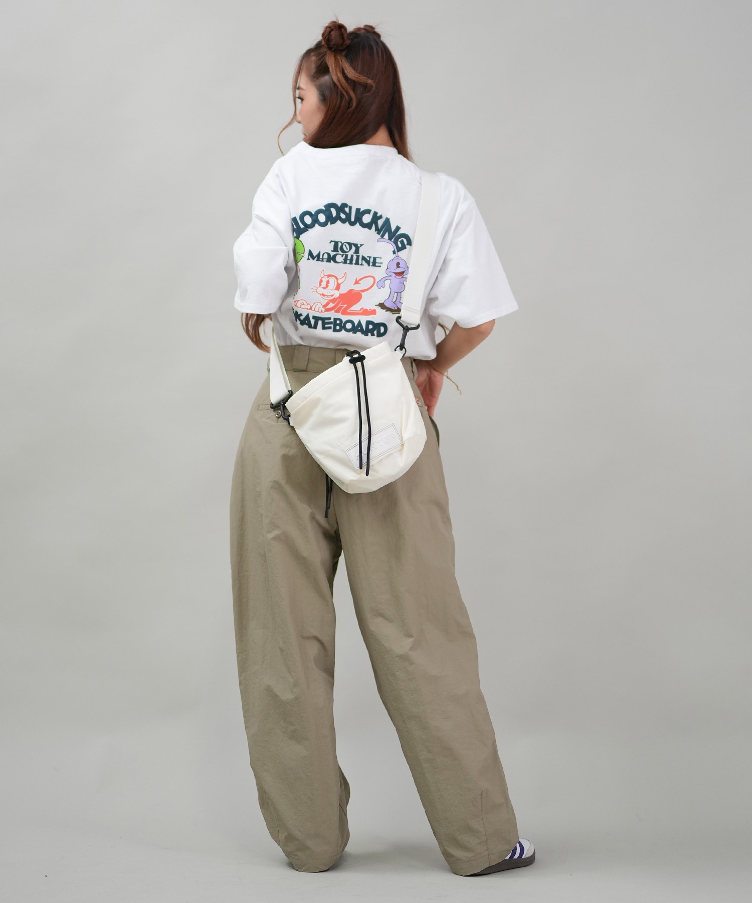 TOY MACHINE トイマシーン 半袖 Tシャツ レディース バックプリント オーバーサイズ MTMSFST16 ムラサキスポーツ限定(WHITE-M)