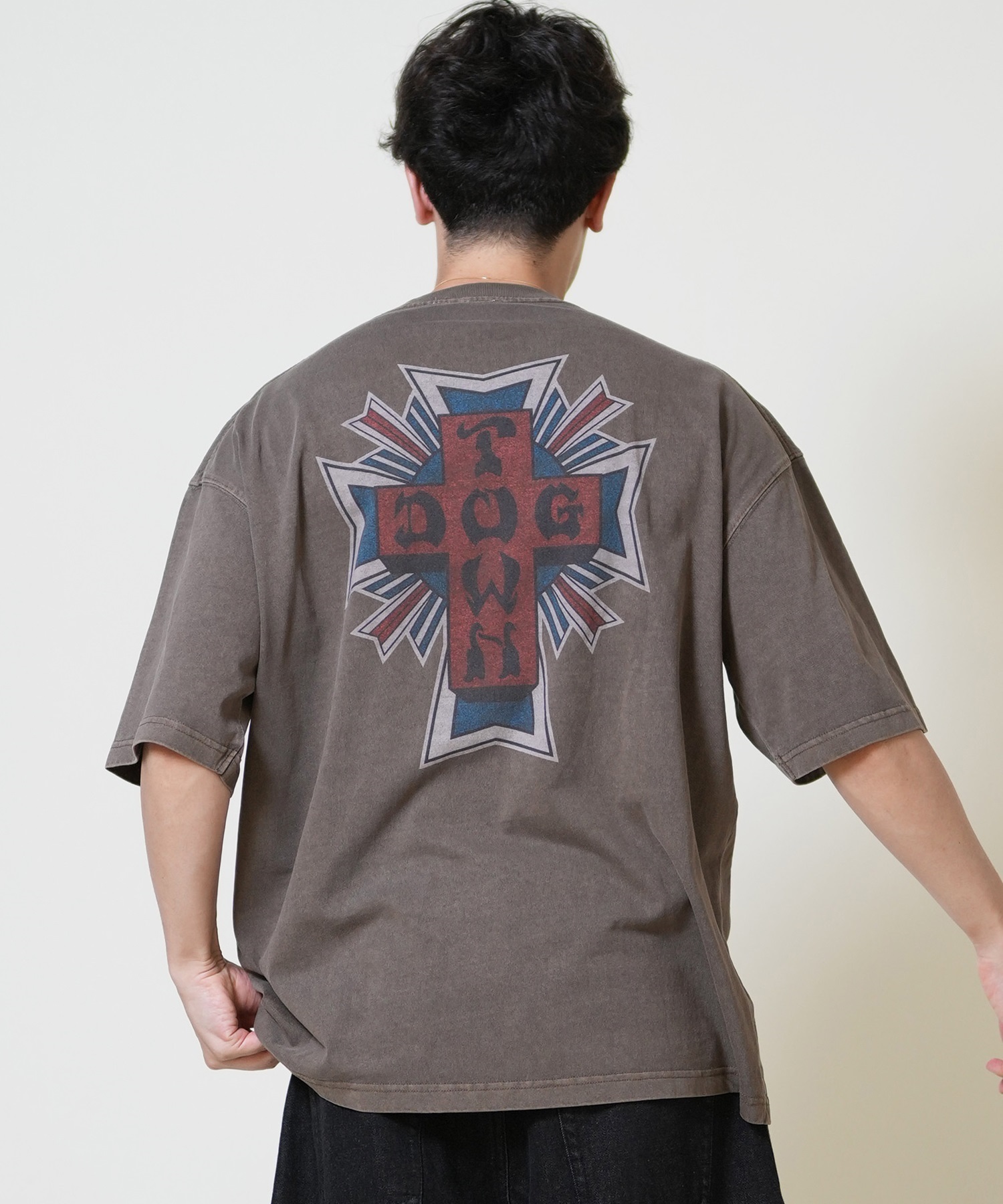 DOGTOWN ドッグタウン 半袖 Tシャツ メンズ バックプリント オーバーサイズ 253DT1ST001(IVO-M)