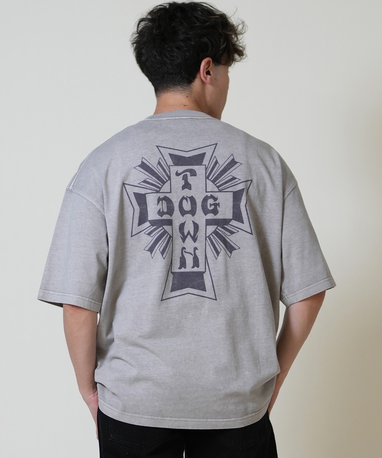 DOGTOWN ドッグタウン 半袖 Tシャツ メンズ バックプリント オーバーサイズ 253DT1ST004(IVO-M)