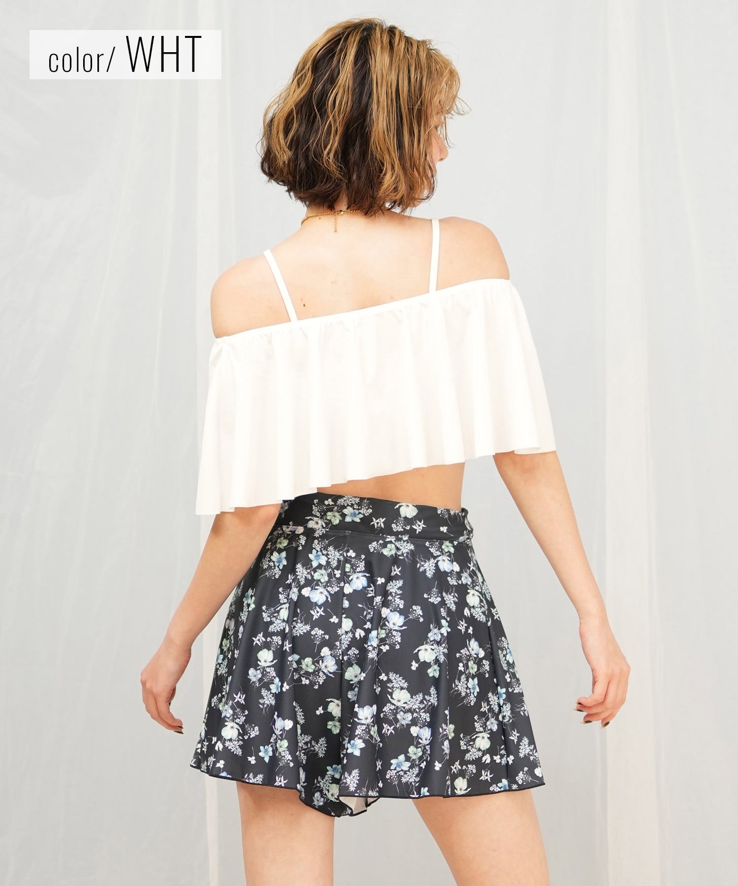 Beach Queen ビーチクイーン 水着 レディース  3点セット ショーツ付き フレア 403510(WHT-9)