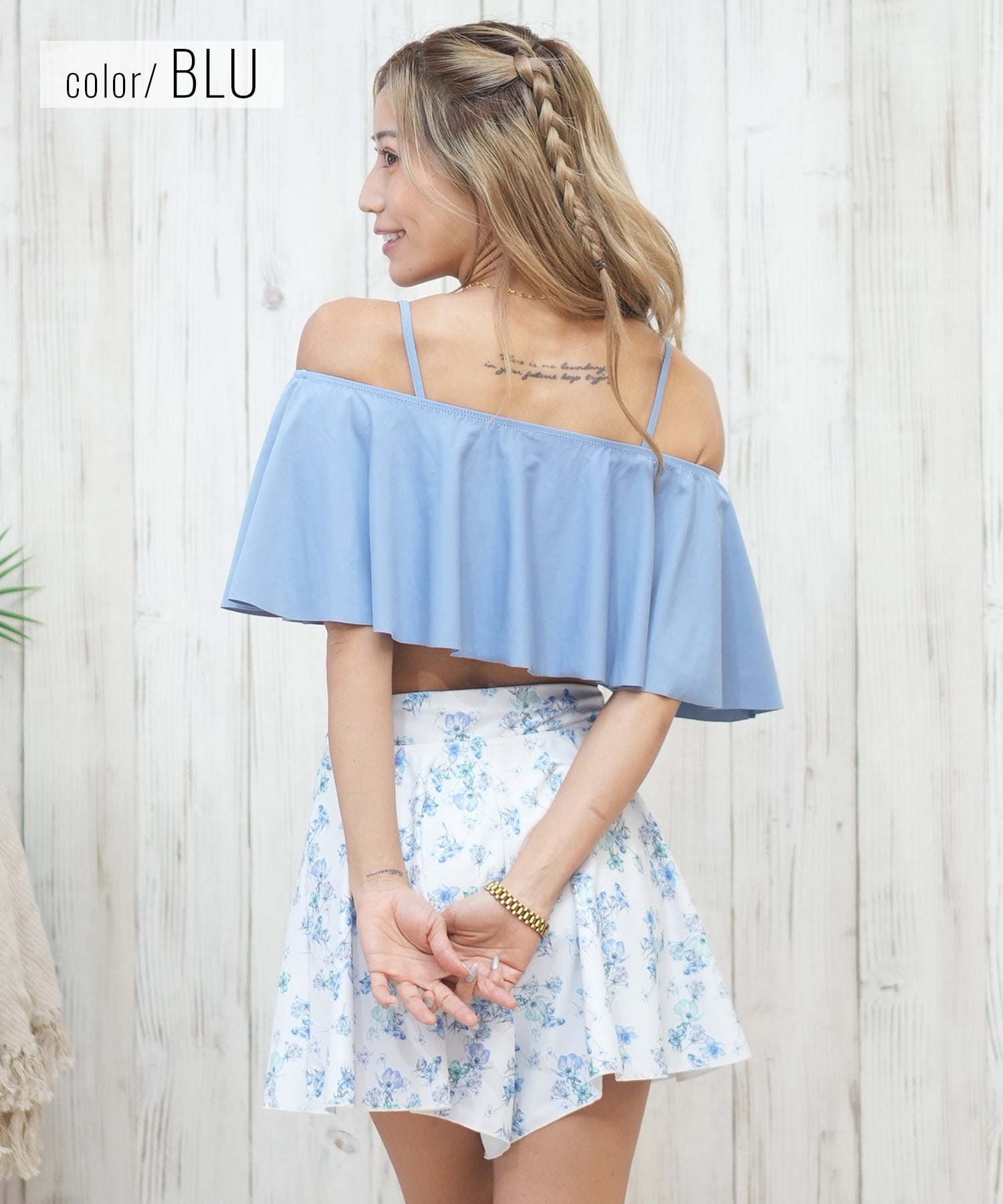 Beach Queen ビーチクイーン 水着 レディース  3点セット ショーツ付き フレア 403510(WHT-9)