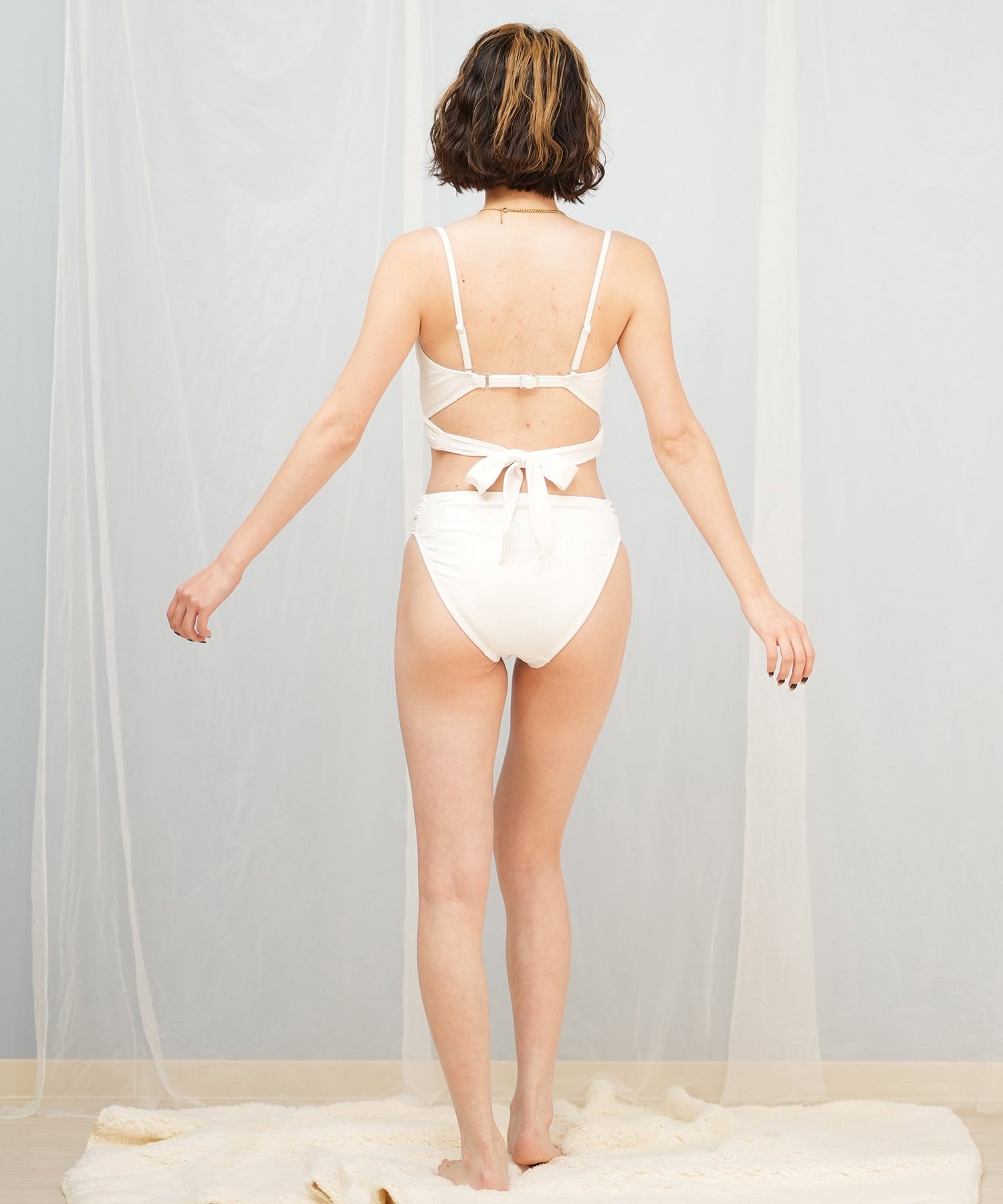 Beach Queen ビーチクイーン 水着 レディース  リブ 403560(WHT-9)