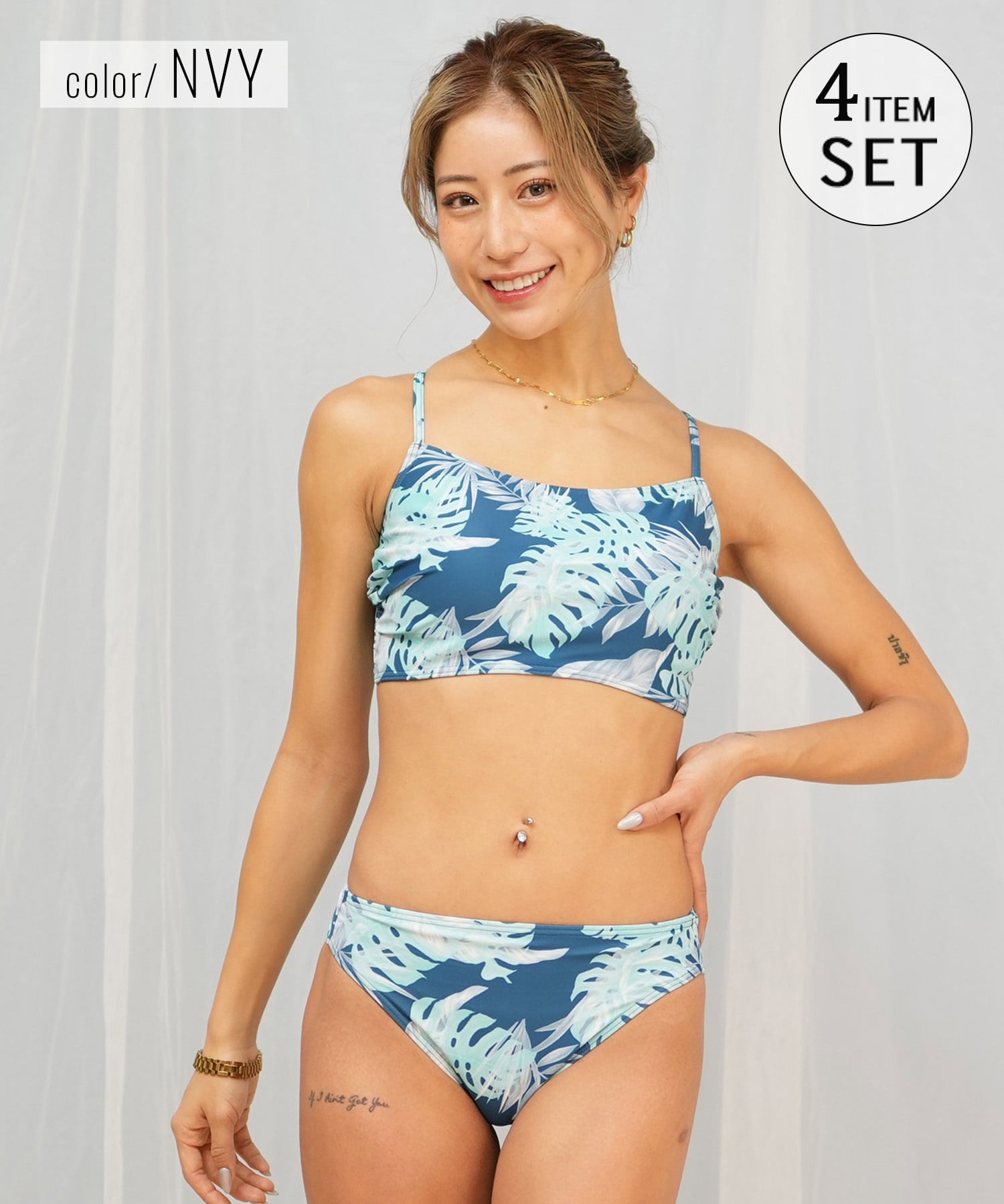 Beach Queen ビーチクイーン 水着 レディース  4点セット タンキニ 403590(MGR-7)