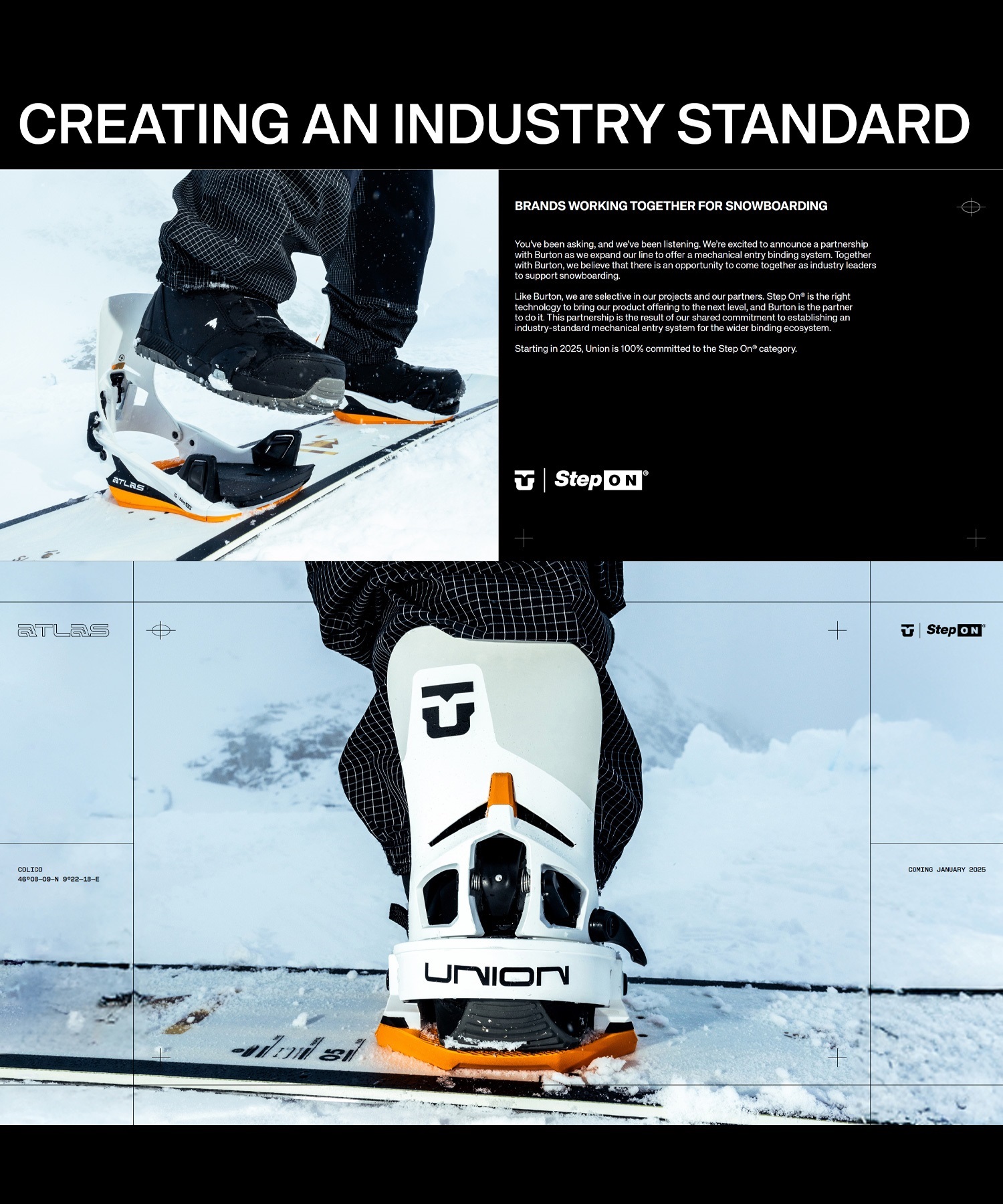 UNION ユニオン ATLAS STEP ON ステップオン スノーボード バインディング ビンディング ユニセックス ムラサキスポーツ 25-26モデル LL C17 【2526】(WHITE-S)