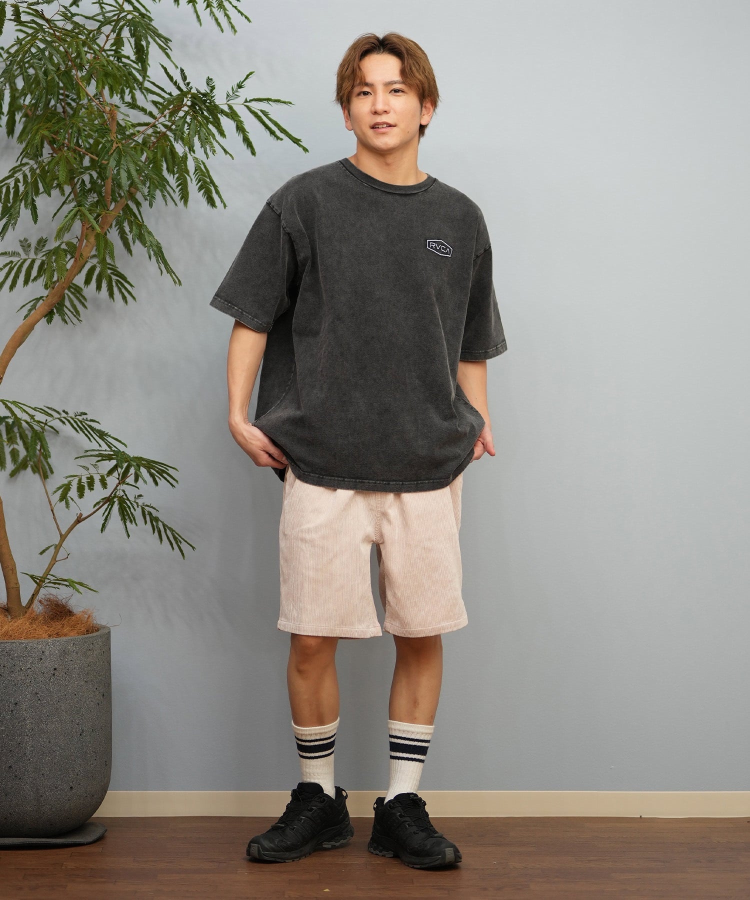 RVCA ルーカ 半袖 Tシャツ メンズ バックプリント BOXロゴ バンダナ柄 BF041-P20(WHT-S)