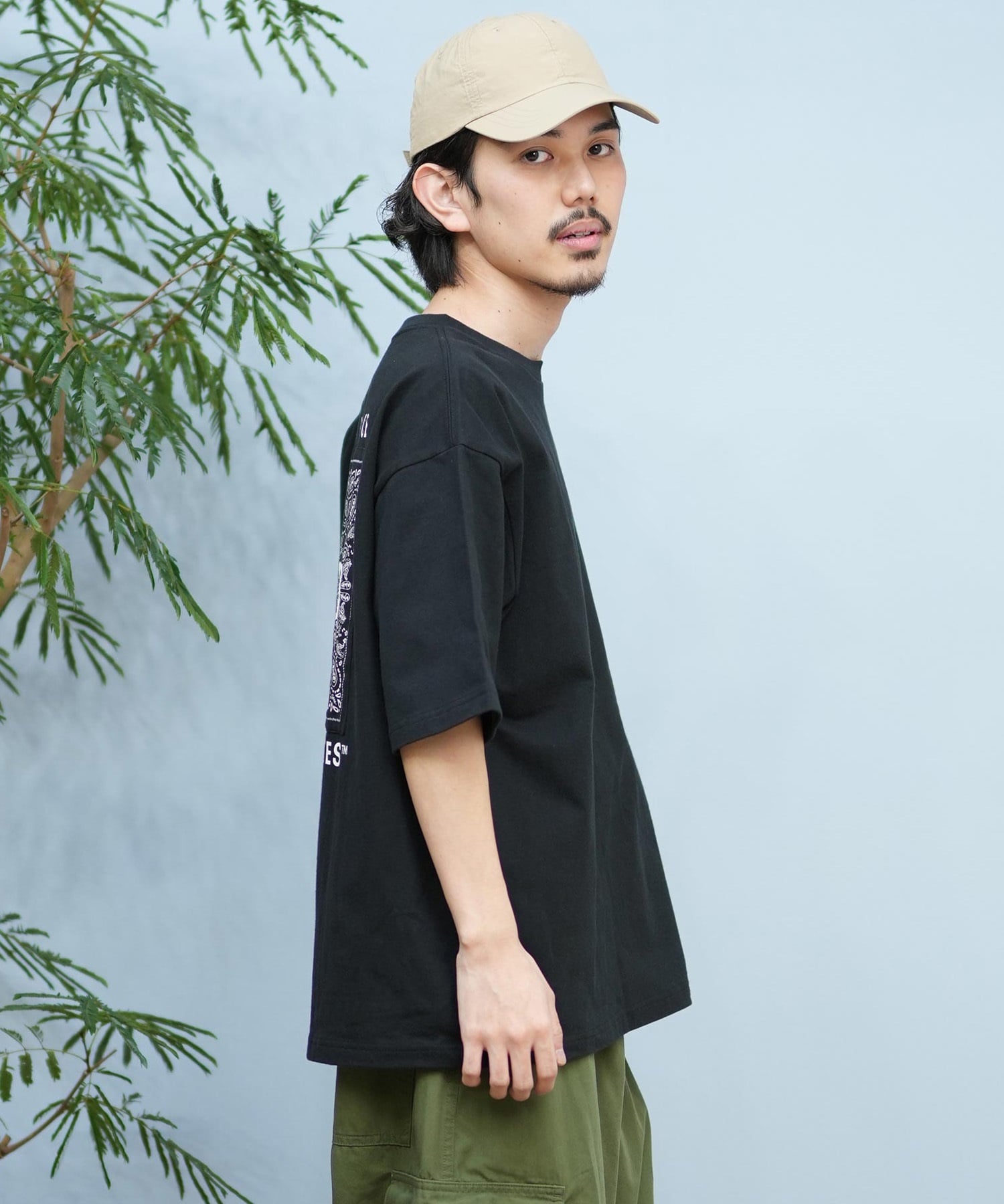 RVCA ルーカ 半袖 Tシャツ メンズ バックプリント BOXロゴ バンダナ柄 BF041-P20(WHT-S)