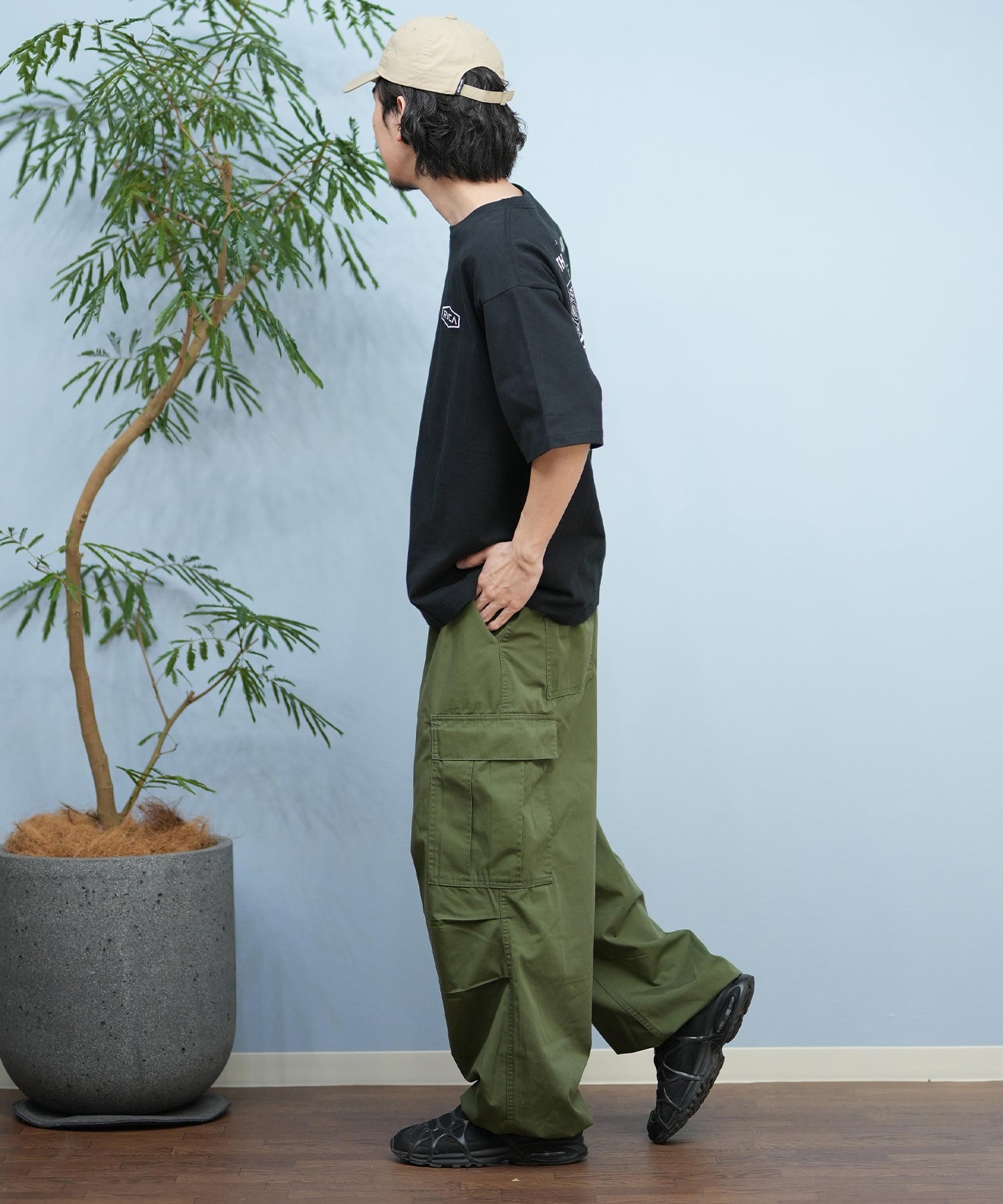 RVCA ルーカ 半袖 Tシャツ メンズ バックプリント BOXロゴ バンダナ柄 BF041-P20(WHT-S)