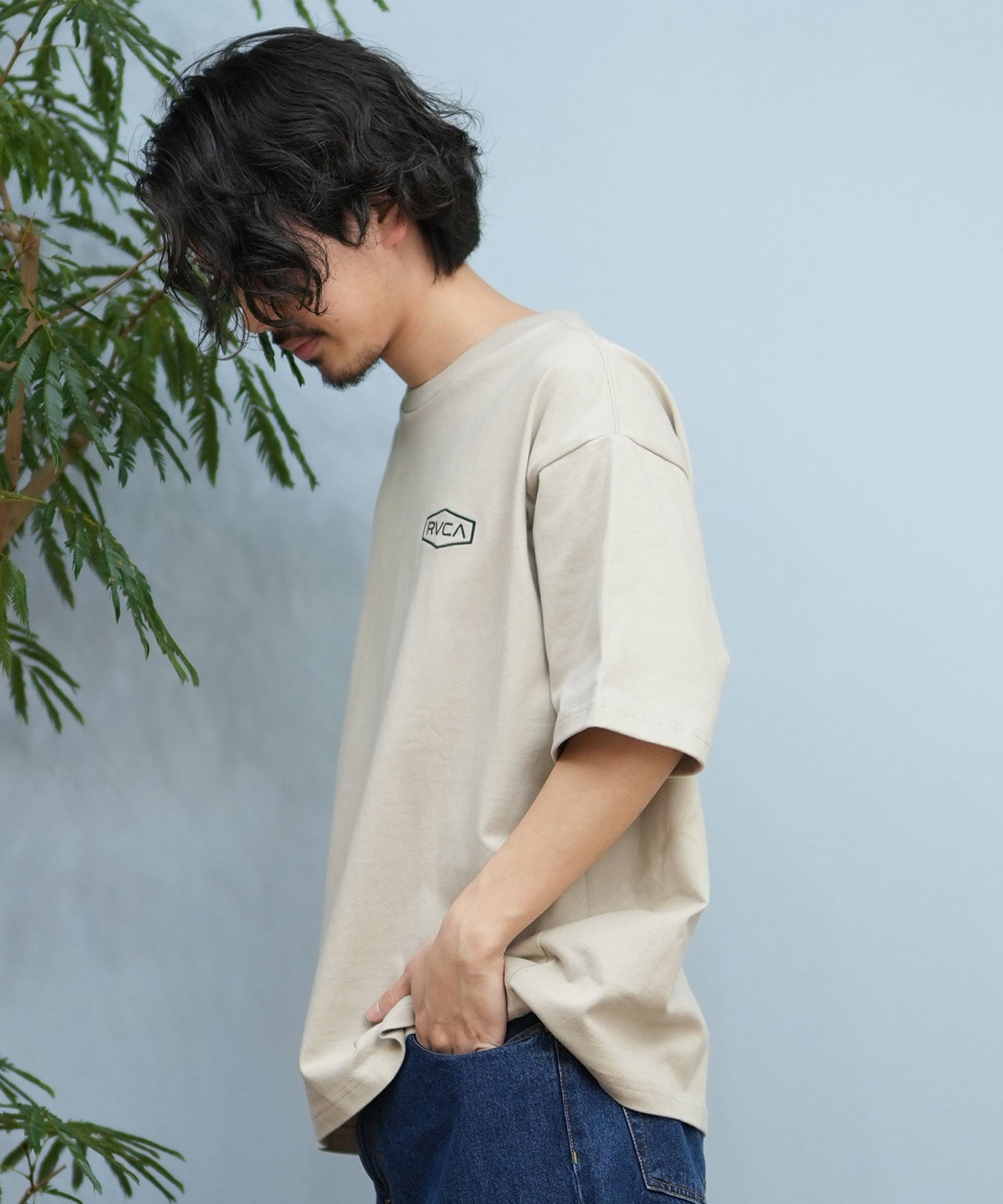 RVCA ルーカ 半袖 Tシャツ メンズ バックプリント BOXロゴ バンダナ柄 BF041-P20(WHT-S)
