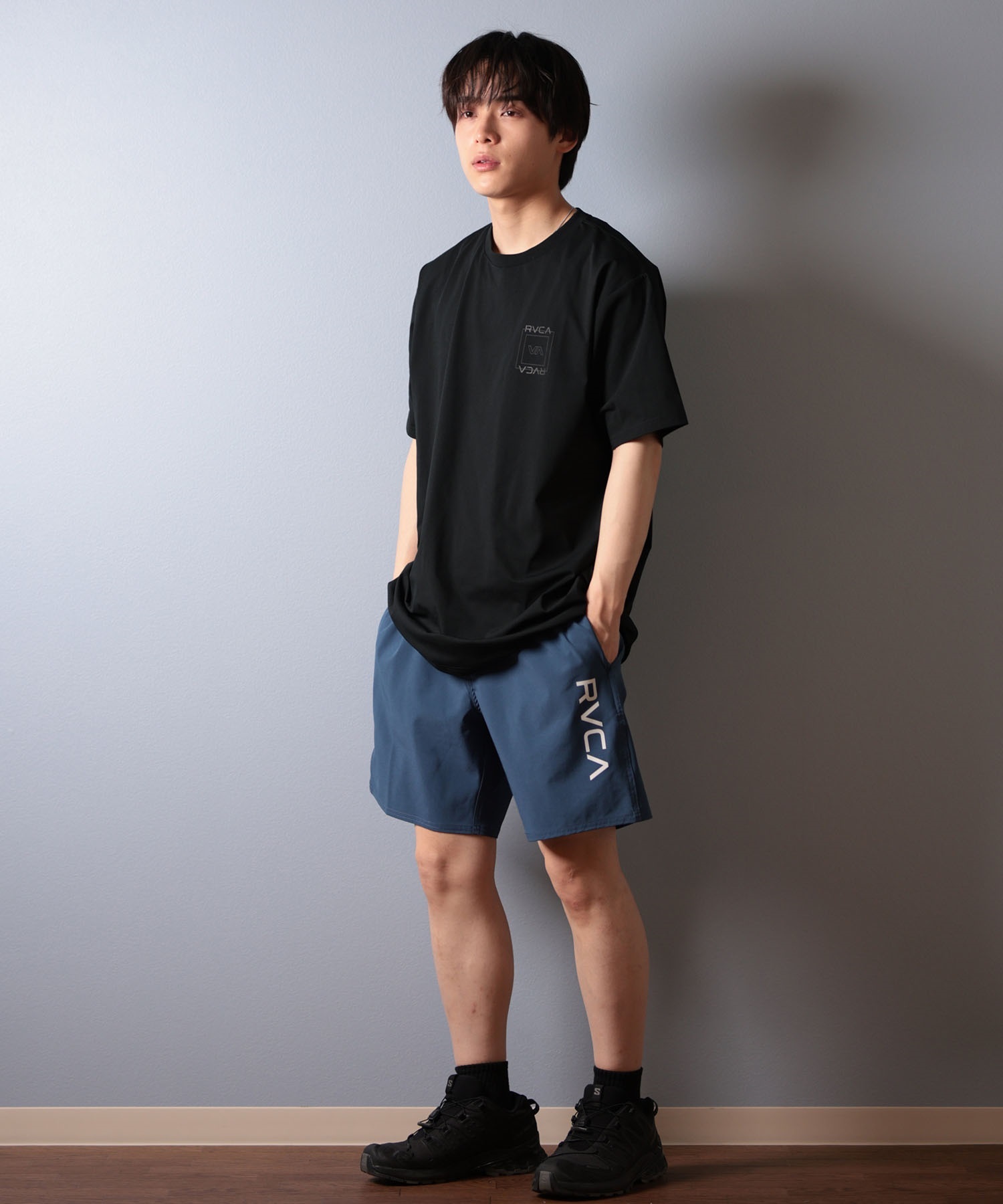 RVCA ルーカ 半袖 Tシャツ メンズ ラッシュガード 水陸両用 ユーティリティー ILL ESCAPE SQUARE SFST BF041-870(BBL-S)