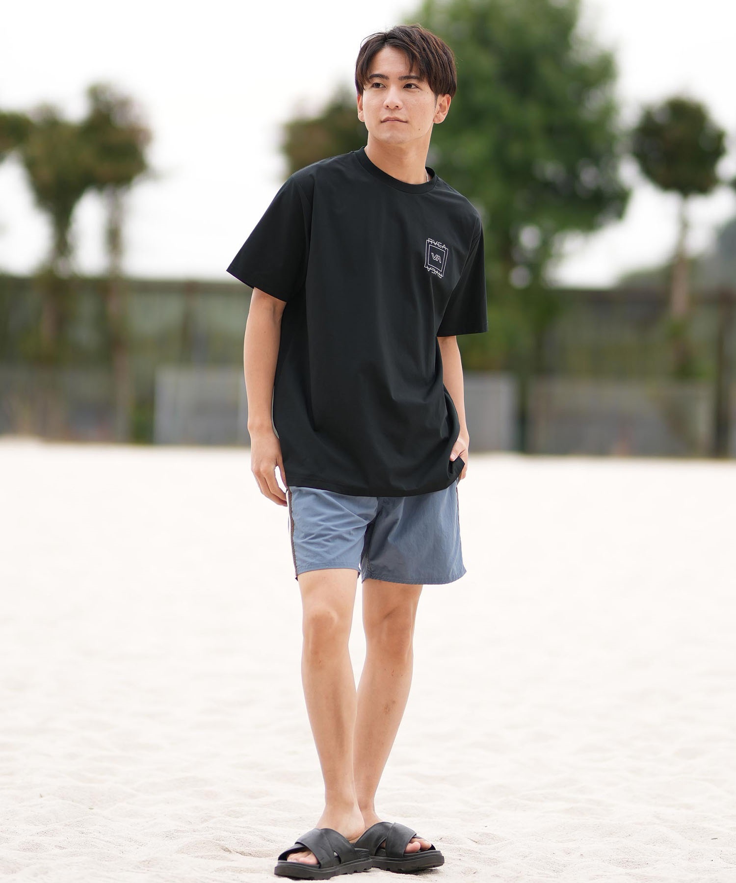 RVCA ルーカ 半袖 Tシャツ メンズ ラッシュガード 水陸両用 ユーティリティー ILL ESCAPE SQUARE SFST BF041-870(BBL-S)