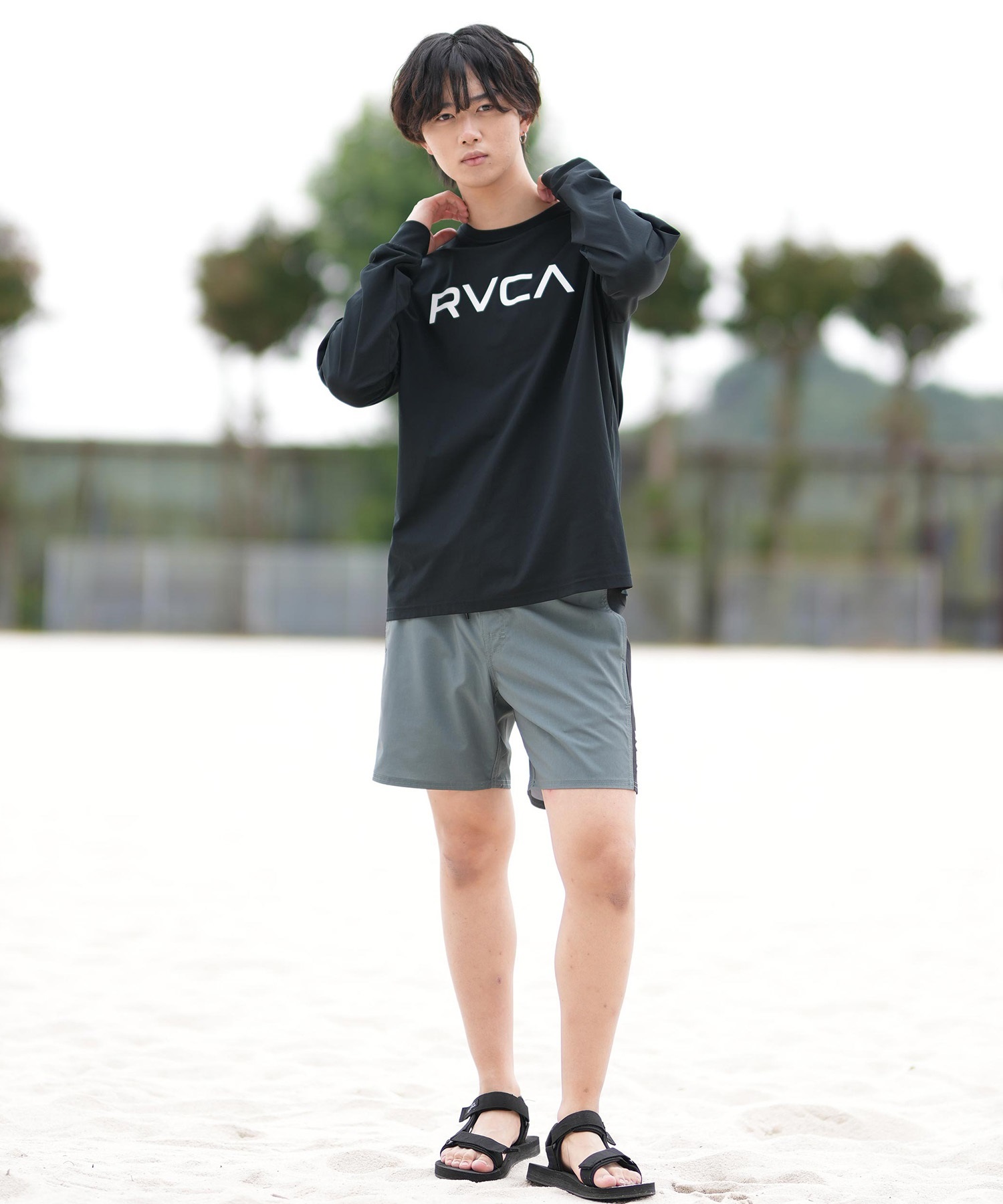 RVCA ルーカ 長袖 Tシャツ メンズ ラッシュガード 水陸両用 ユーティリティー RVCA ESCAPE SFLT BF041-876(BBL-S)