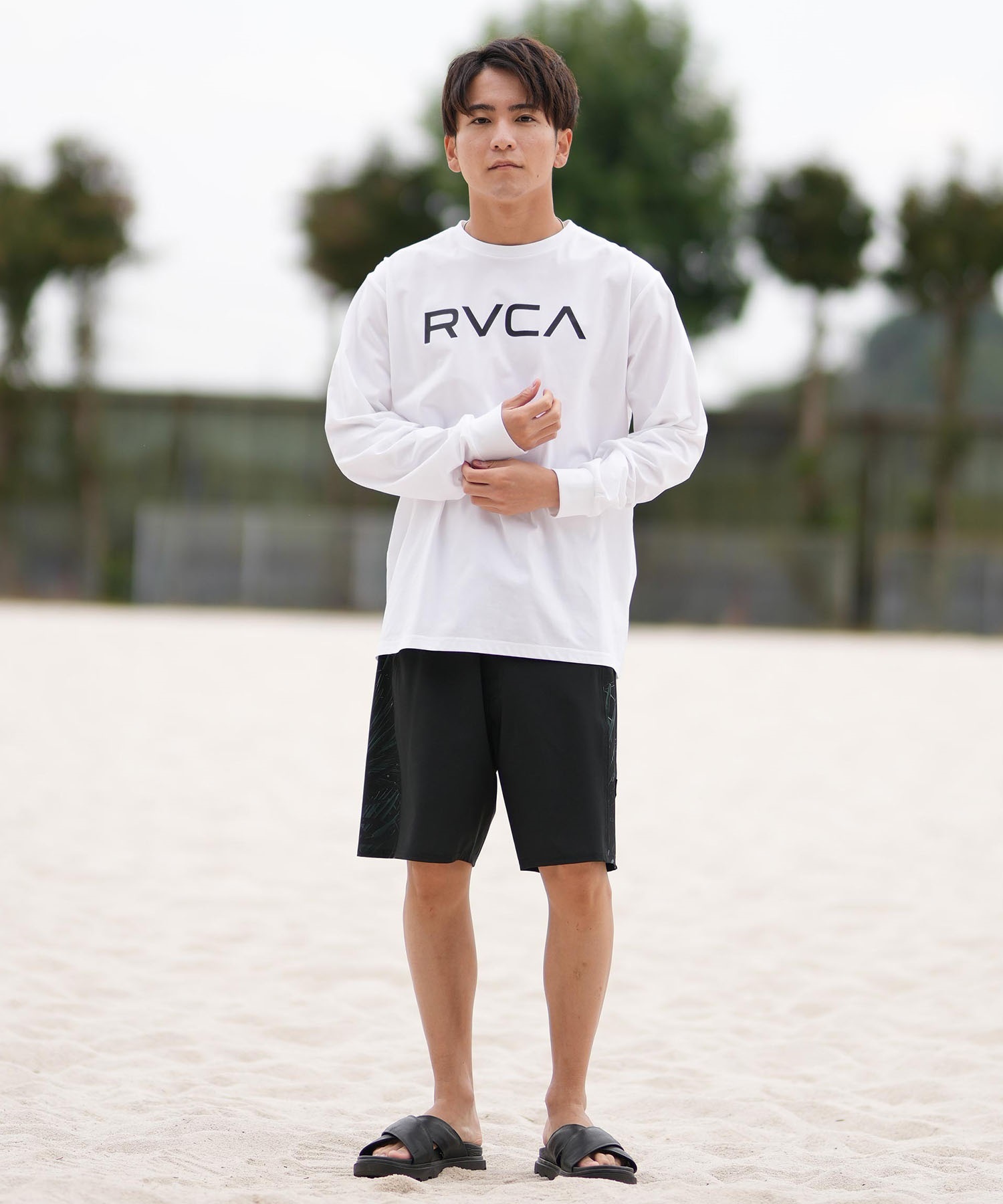RVCA ルーカ 長袖 Tシャツ メンズ ラッシュガード 水陸両用 ユーティリティー RVCA ESCAPE SFLT BF041-876(BBL-S)