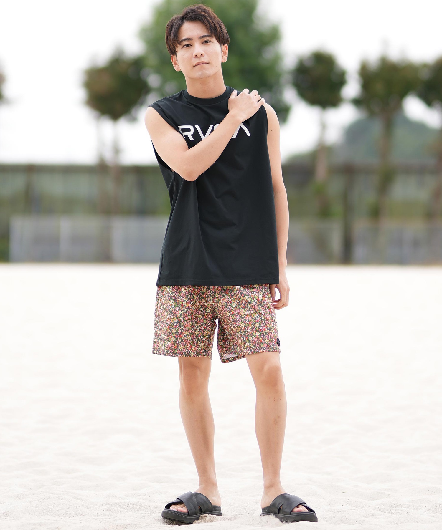 RVCA ルーカ ラッシュガード メンズ タンクトップ バックプリント UVカット 吸水速乾 水陸両用 BF041-878(WHT-S)