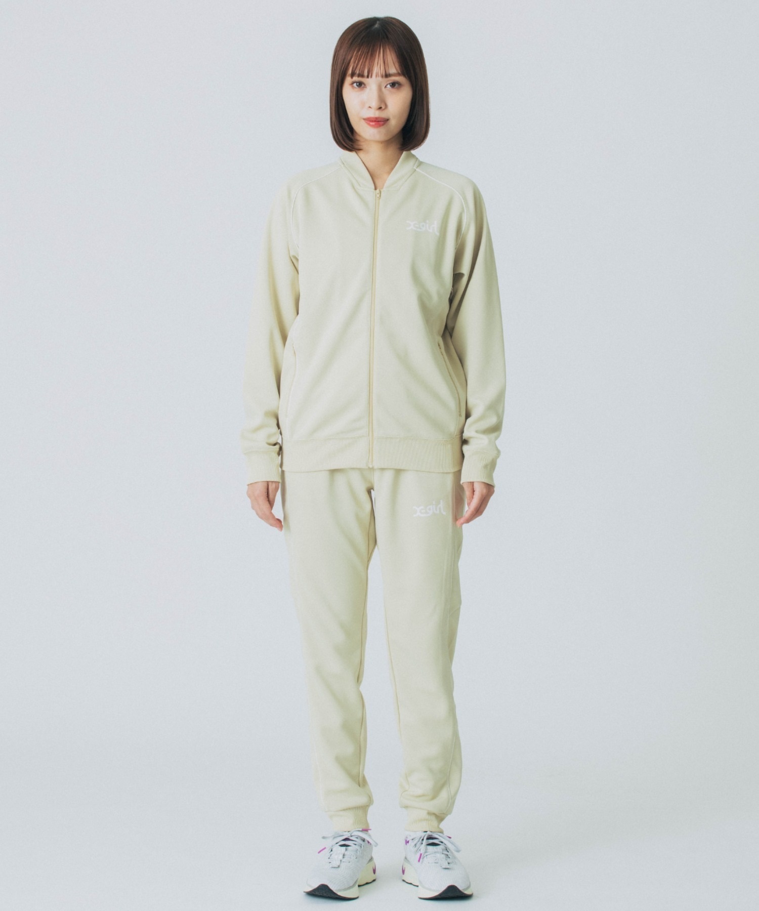 X-girl SPORTSエックスガールスポーツ アウター レディース トラックジャケット 吸水速乾 UVカット TRACK JACKET 155251021003(LTYEL-M)