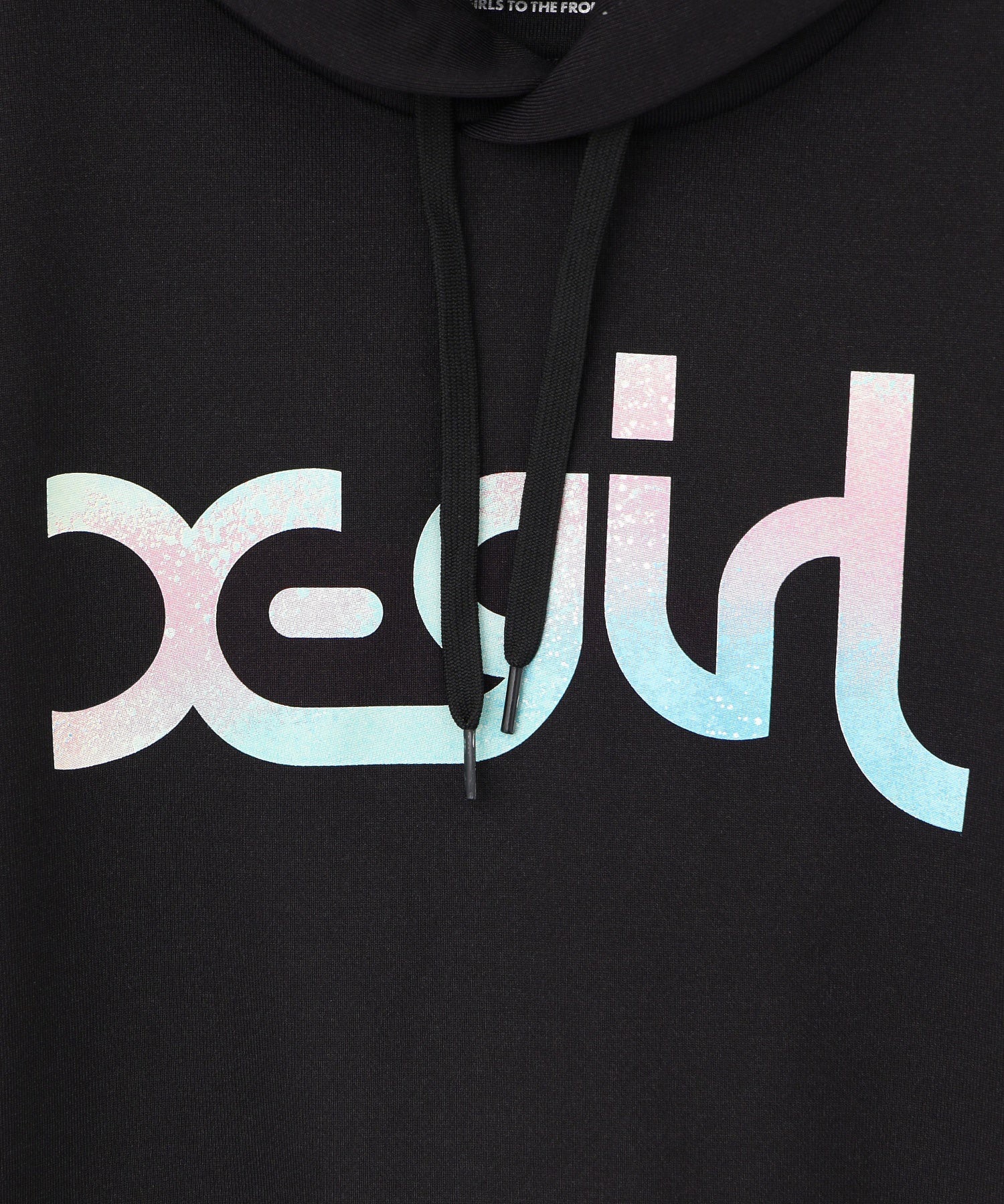 X-girl SPORTS エックスガールスポーツ プルオーバー パーカー レディース クロップド丈 ショート丈 ロゴ 155253012002(BK-M)