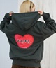 X-GIRL エックスガール ジップアップ パーカー レディース バックプリント ロゴ HEART ZIP UP HOODIE 105253012024(ASH-S)