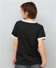 X-girl エックスガール 半袖 Tシャツ レディース リンガーシャツ フロントロゴ LOGO S S RINGER CLASSIC TEE 105251011031(BLACK-S)