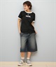 X-girl エックスガール 半袖 Tシャツ レディース リンガーシャツ フロントロゴ LOGO S S RINGER CLASSIC TEE 105251011031(BLACK-S)