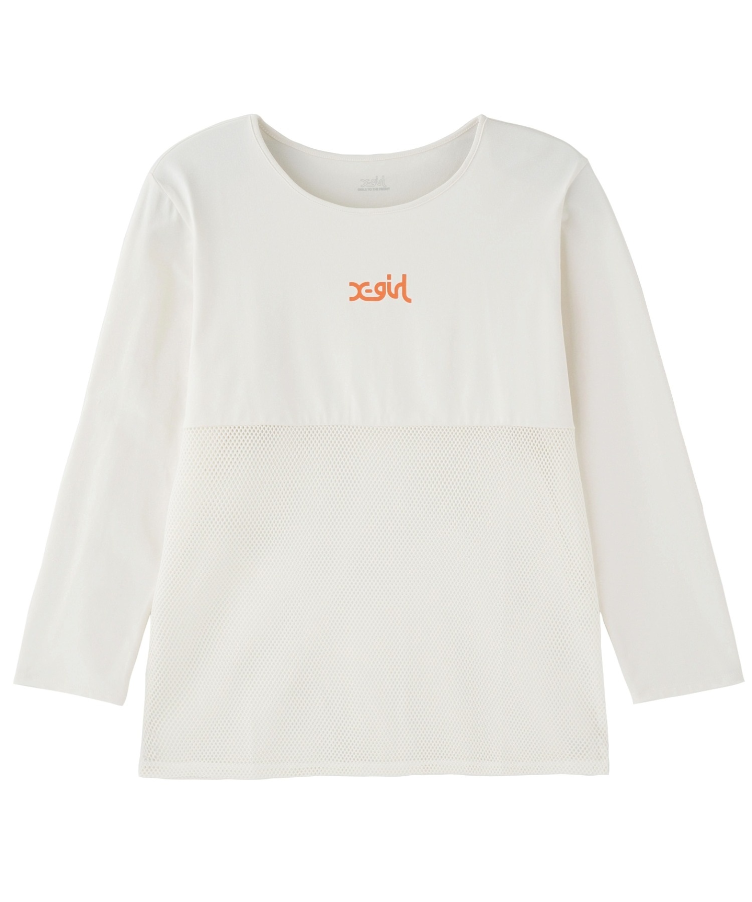 X-girl SPORTSエックスガールスポーツ長袖 Tシャツ レディース ロンT メッシュ UVカット 吸水速乾 接触冷感 155251013008(WHITE-M)