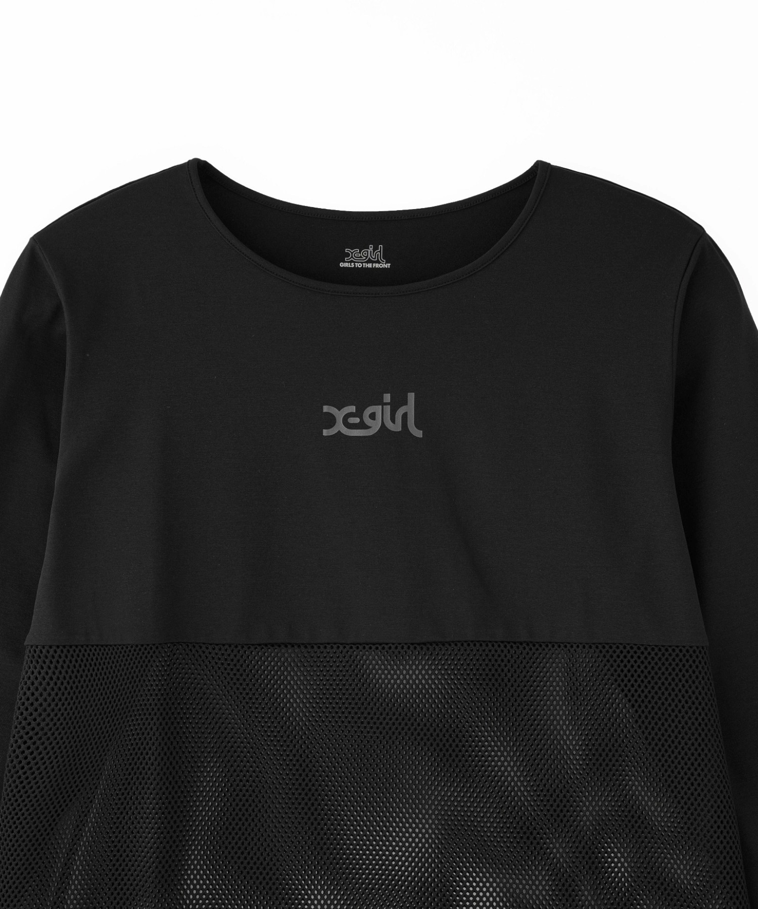 X-girl SPORTSエックスガールスポーツ長袖 Tシャツ レディース ロンT メッシュ UVカット 吸水速乾 接触冷感 155251013008(WHITE-M)