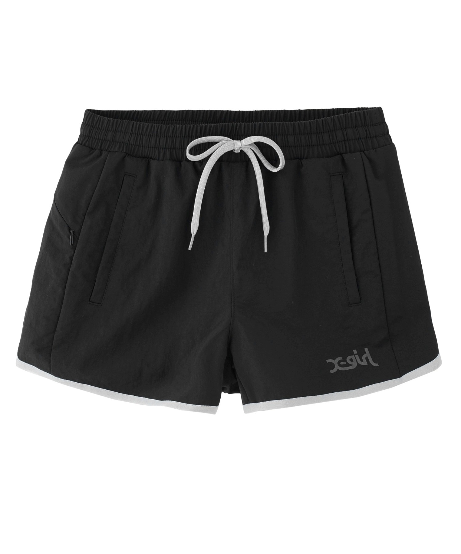 X-girl SPORTSエックスガールスポーツショートパンツ レディース ナイロンパンツ UVカット 撥水 防風 155251031002(WHITE-M)