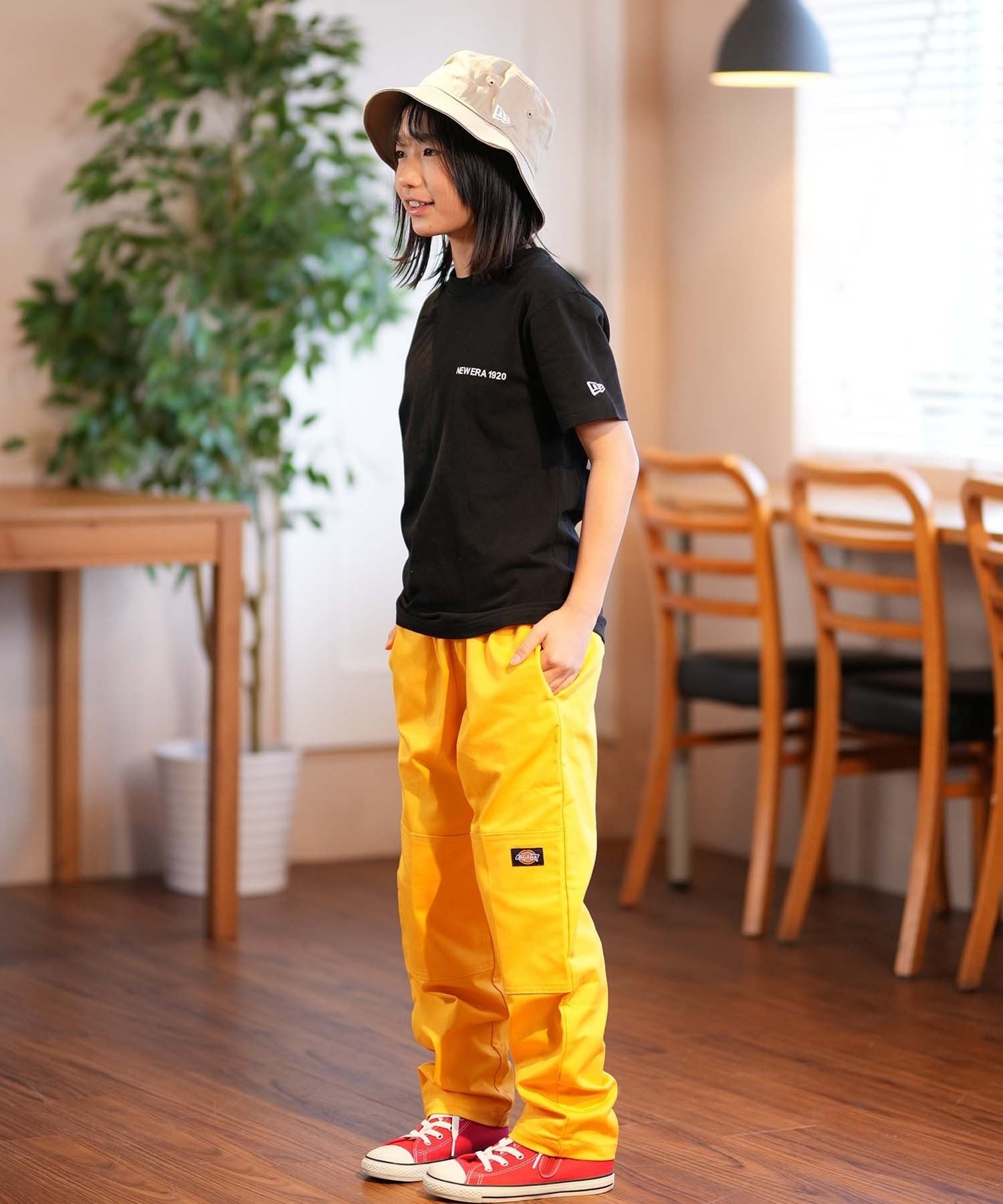 NEW ERA ニューエラ 半袖 Tシャツ キッズ バックプリント Youth 半袖 コットン Tシャツ NEW ERA 1920 14414388(BLK-130cm)