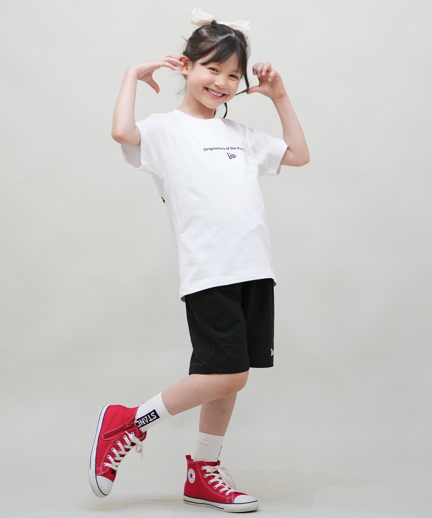 NEW ERA ニューエラ 半袖 Tシャツ キッズ バックプリント Youth 半袖 コットン Tシャツ Circle OOTTF 14414389(WHT-130cm)