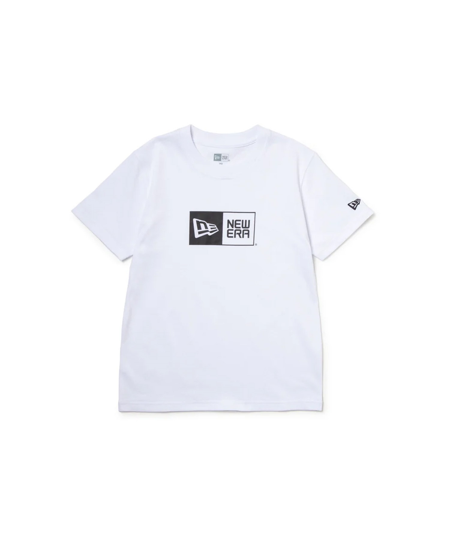 NEW ERA ニューエラ 半袖 Tシャツ キッズ Youth 半袖 コットン Tシャツ ボックスロゴ 14521378(WHT-130cm)