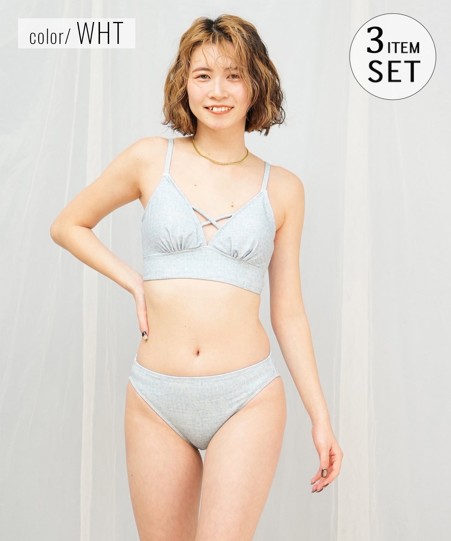 GYDA ジェイダ 水着 レディース セット ニットタンク 3点セット 404030(WHT-9)