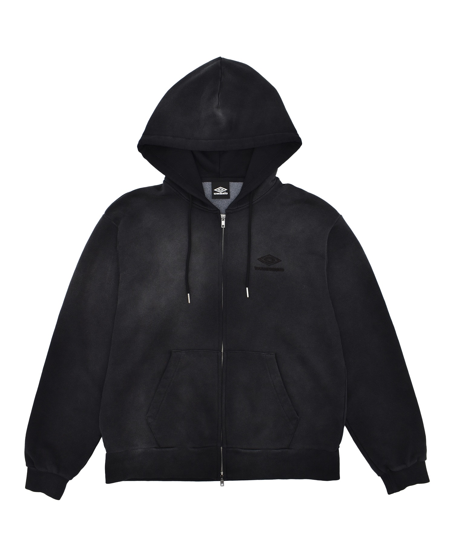UMBRO アンブロ × Younger Song ヤンガーソング コラボ ジップアップ パーカー 裏毛 MD27-LHD03 ムラサキスポーツ限定(BLACK-M)