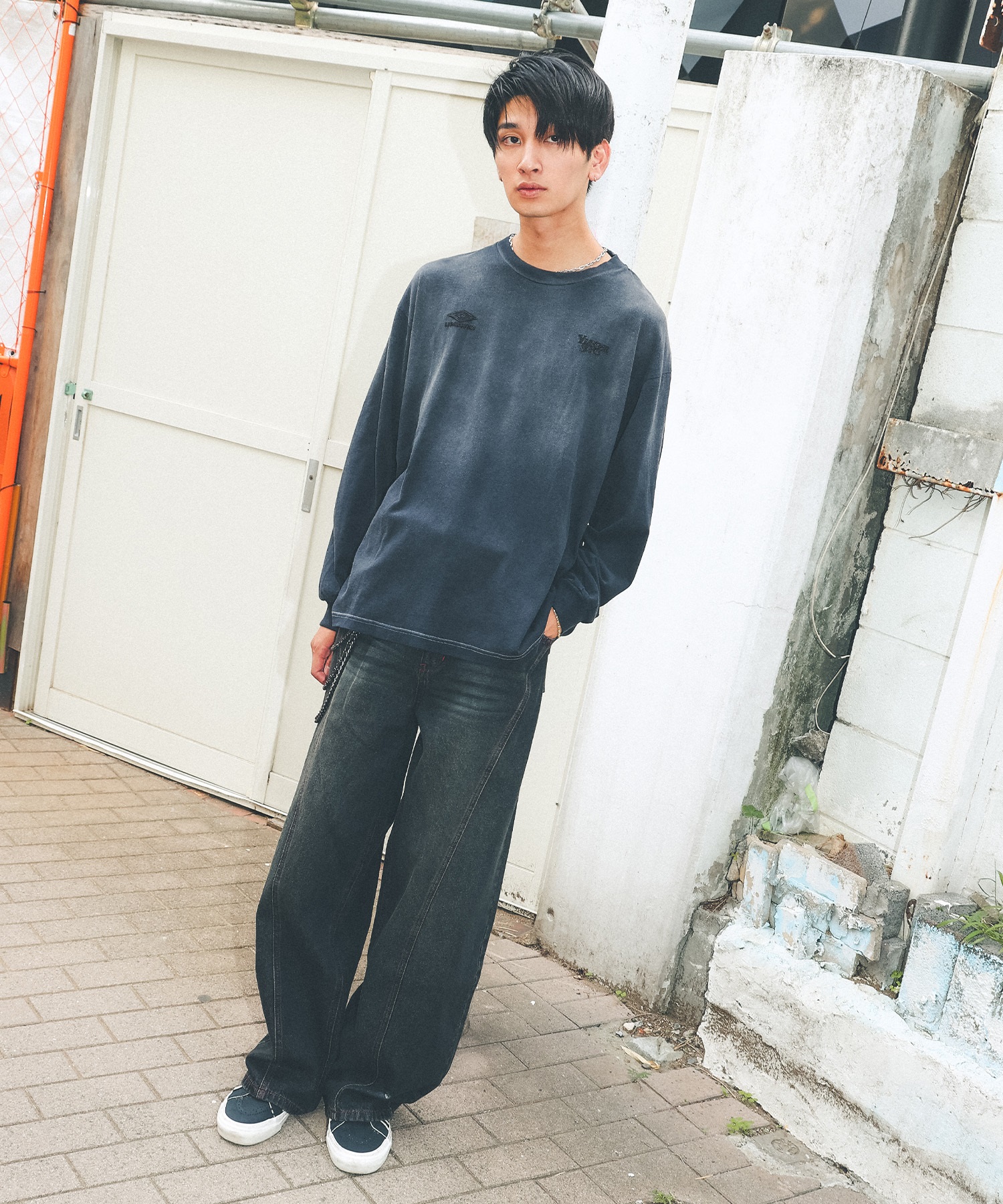 UMBRO アンブロ × Younger Song ヤンガーソング コラボ 長袖 Tシャツ ロンT MD27-LST02A ムラサキスポーツ限定(BLACK-S)