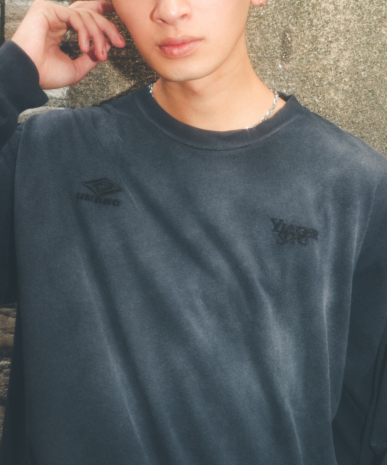 UMBRO アンブロ × Younger Song ヤンガーソング コラボ 長袖 Tシャツ ロンT MD27-LST02A ムラサキスポーツ限定(BLACK-S)