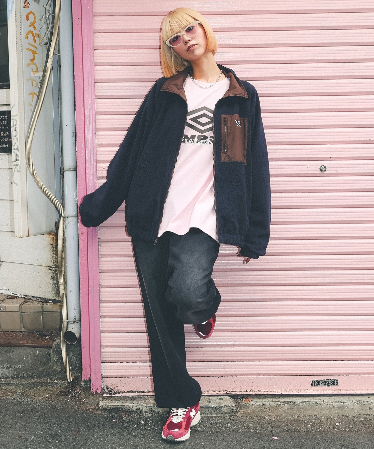 UMBRO アンブロ × Younger Song ヤンガーソング コラボ スウェットパンツ ロングパンツ MD27-LPT05 ムラサキスポーツ限定(BLACK-M)