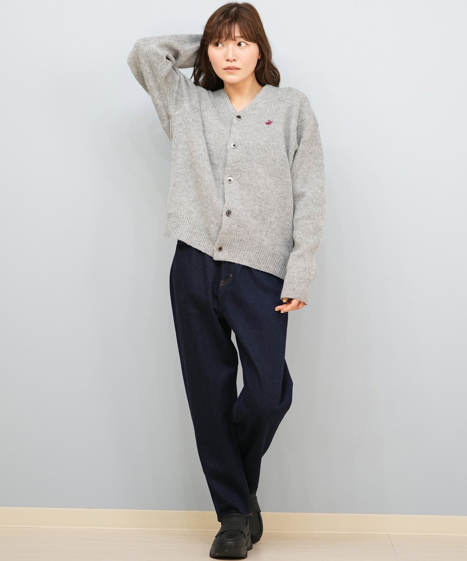 BEVERY HILLS P.C ビバリーヒルズポロクラブ ニット セーター カーディガン レディース シンプル ワンポイント 5487-6750(01RD-M)