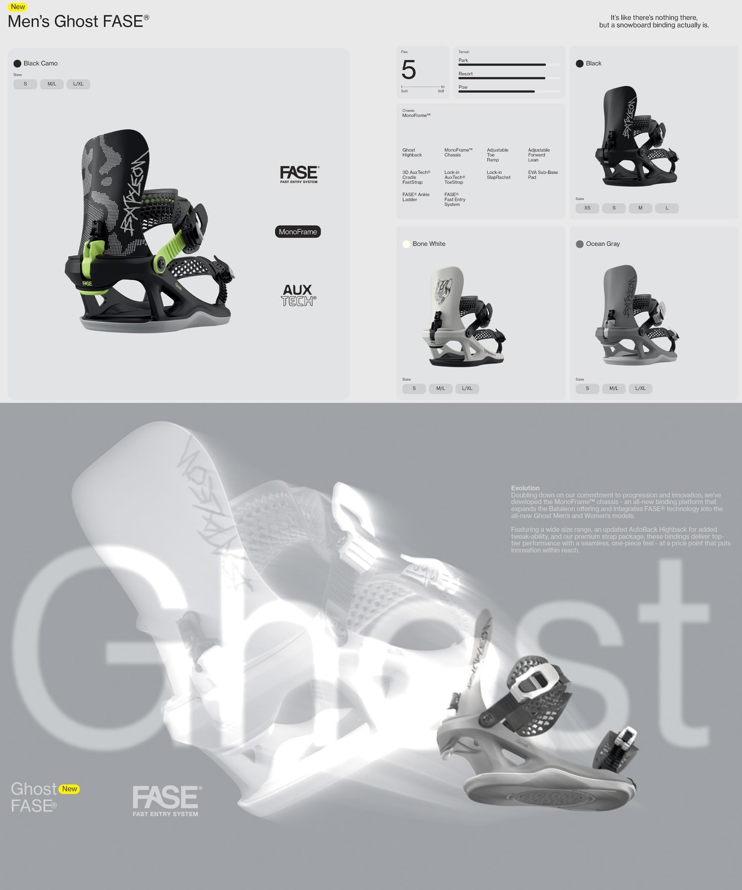 BATALEON バタレオン ゴースト Ghost FASE スノーボード バインディング ビンディング メンズ 26-27 早期購入(WT-S)