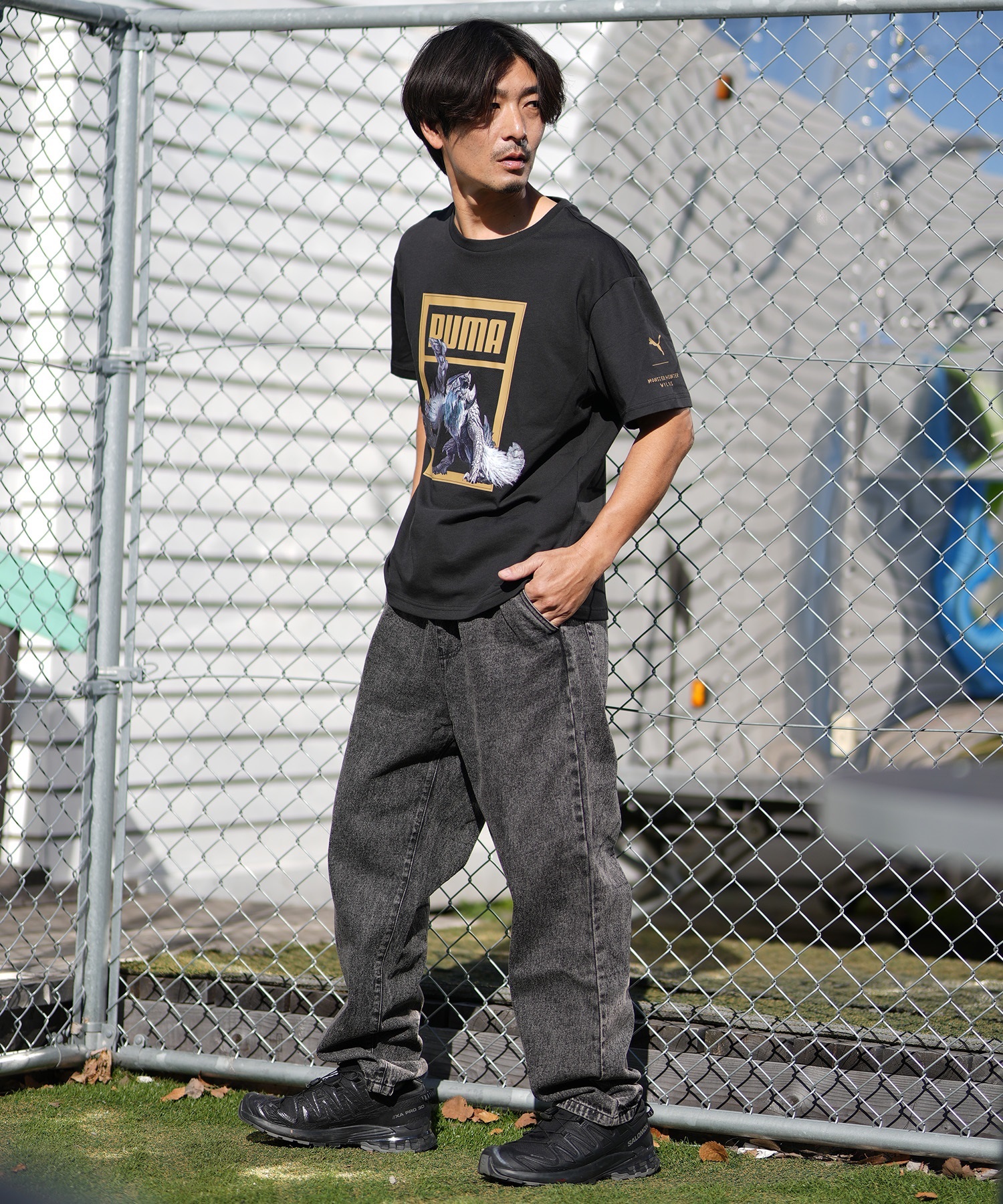 PUMA プーマ 半袖 Tシャツ メンズ モンスターハンターワイルズ コラボレーション 636486(01-M)